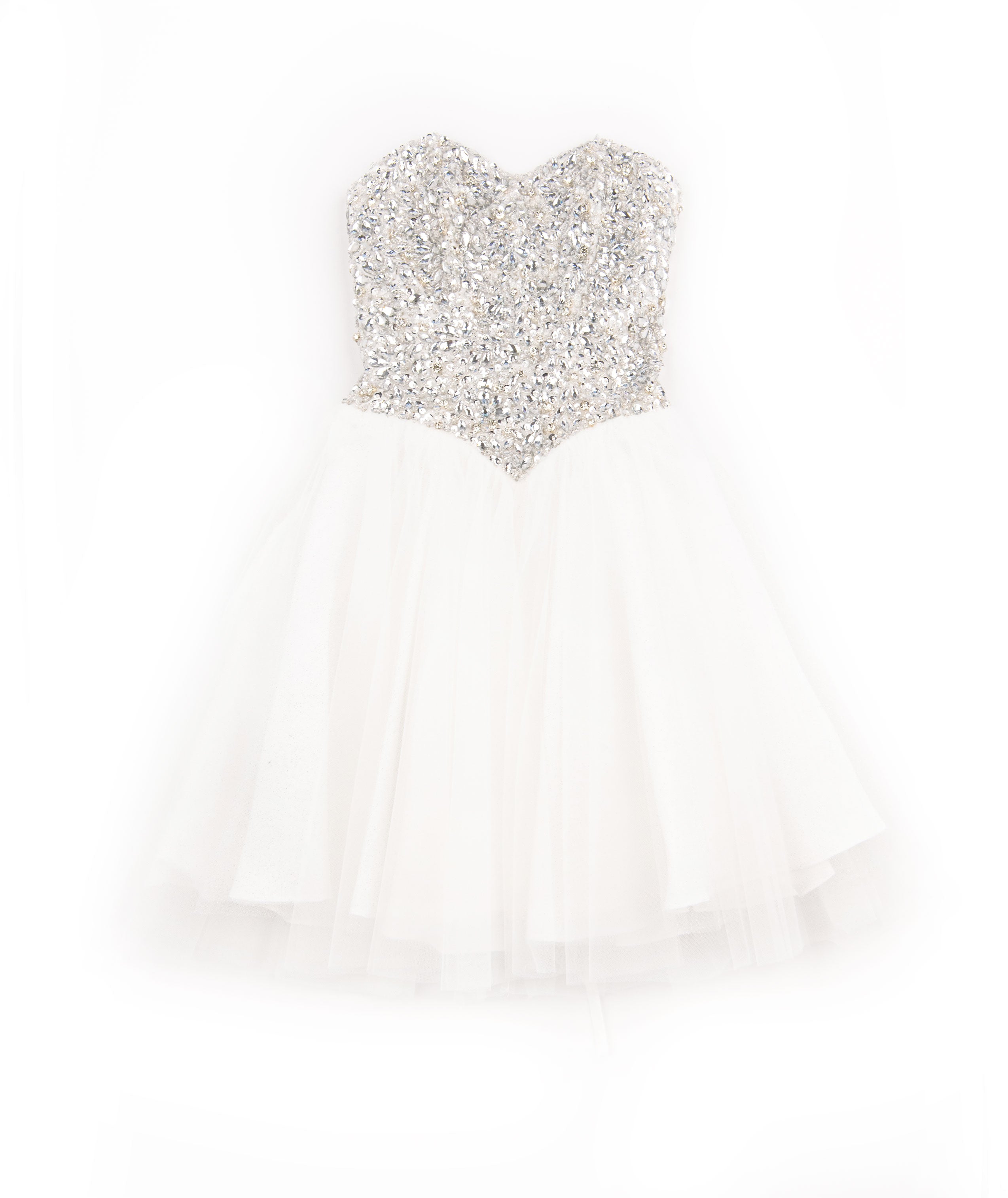 Jovani Girls Talia Crystal Tulle Dress White Girls Special Dresses Jovani White Y/XS (6X)