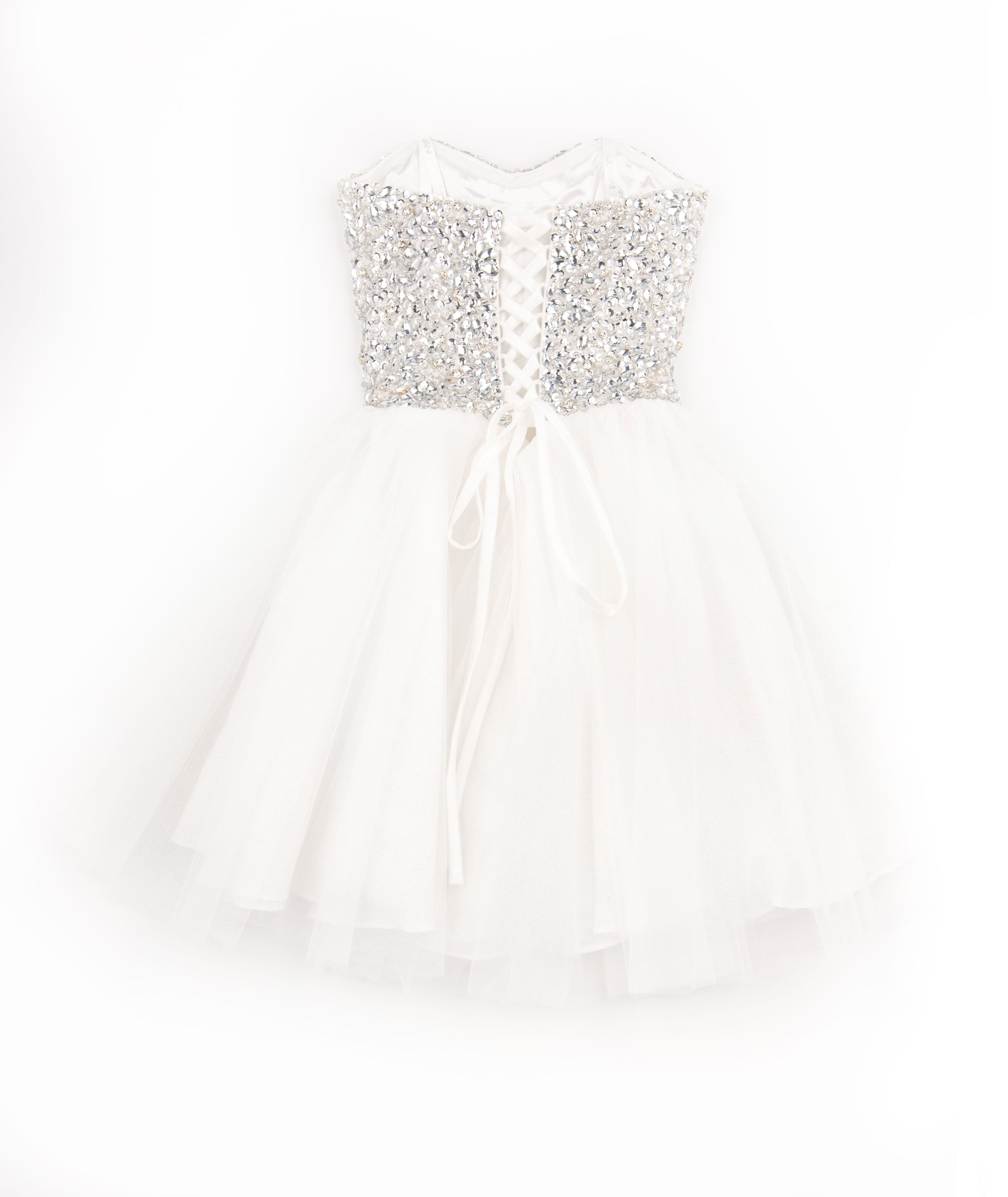 Jovani Girls Talia Crystal Tulle Dress White Girls Special Dresses Jovani