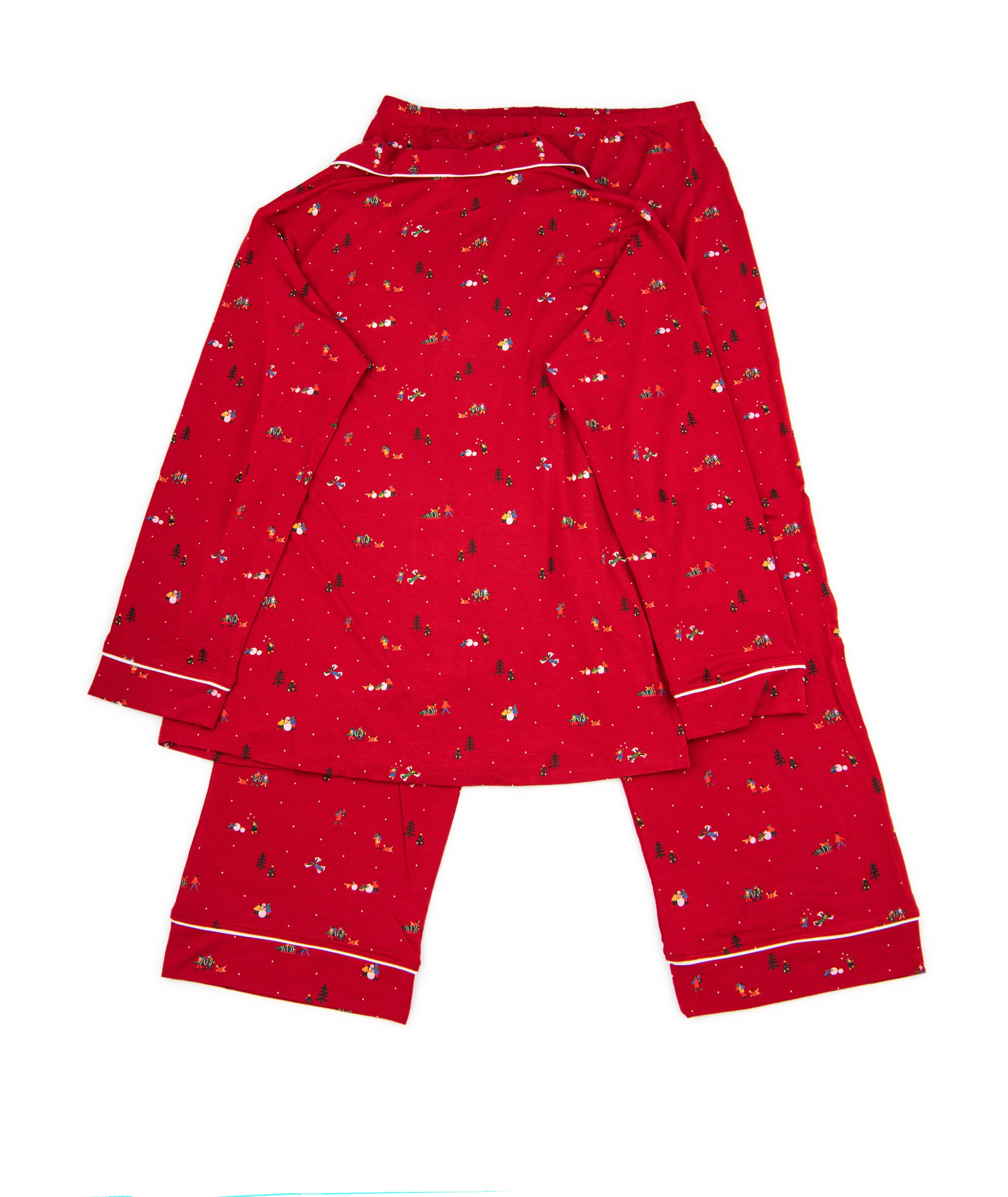 Eberjey Women Gisele Printed Long PJ Set Winter Wonderland Accessories Eberjey