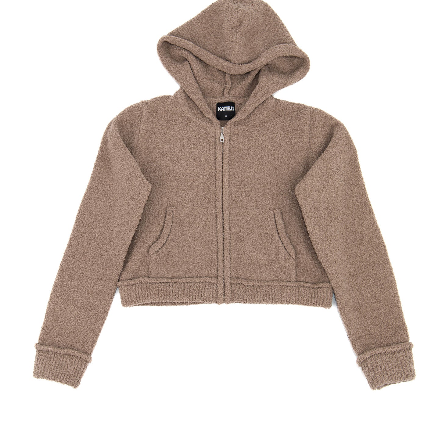 Katie J NYC Girls Parker Zip Hoodie Girls Casual Tops Katie J NYC Mushroom Y/S (7/8)