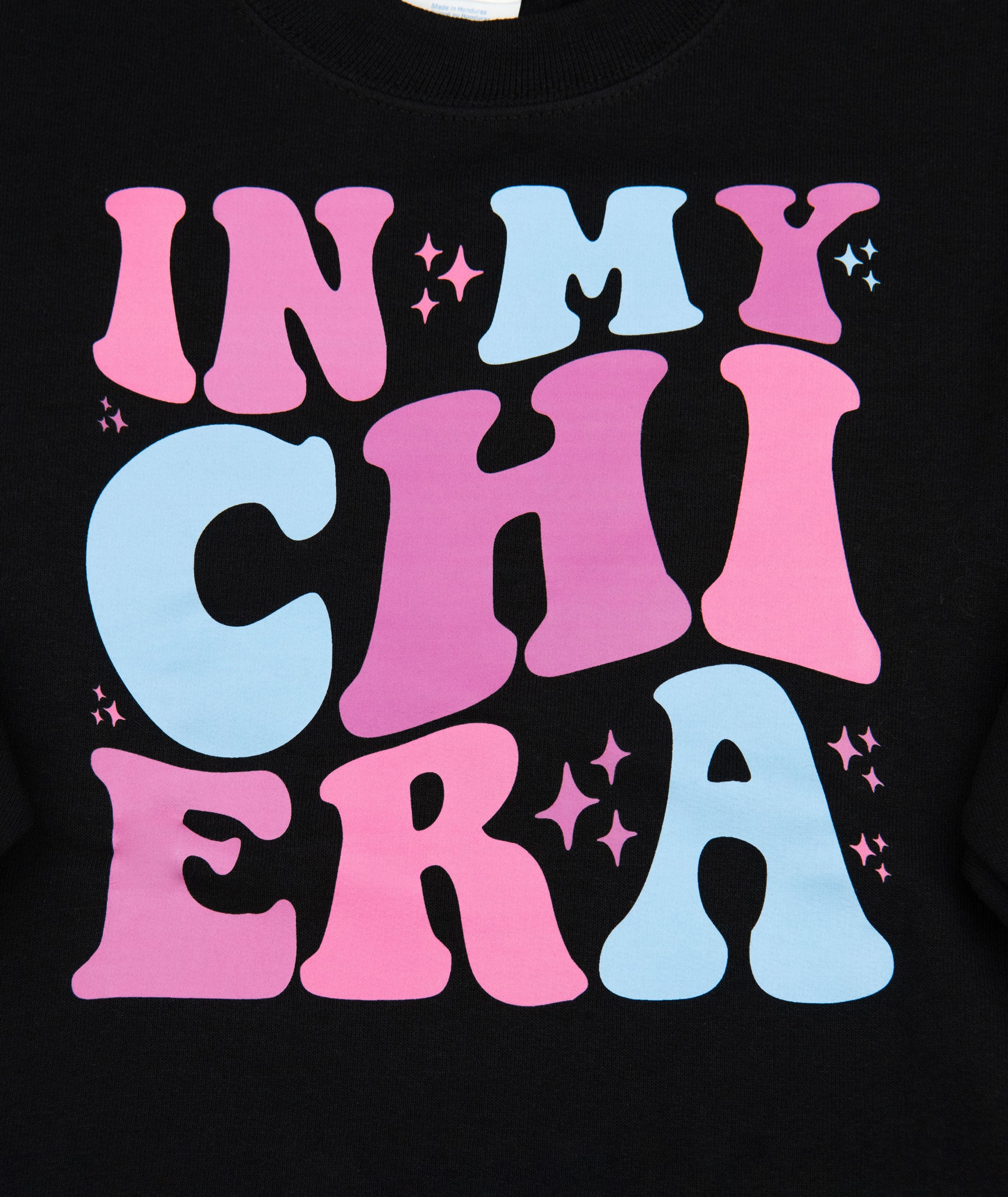 Girls Camp Chi Era Black Cropped Camp Sweatshirt Distressed/seasonal girls Frankie's Exclusives