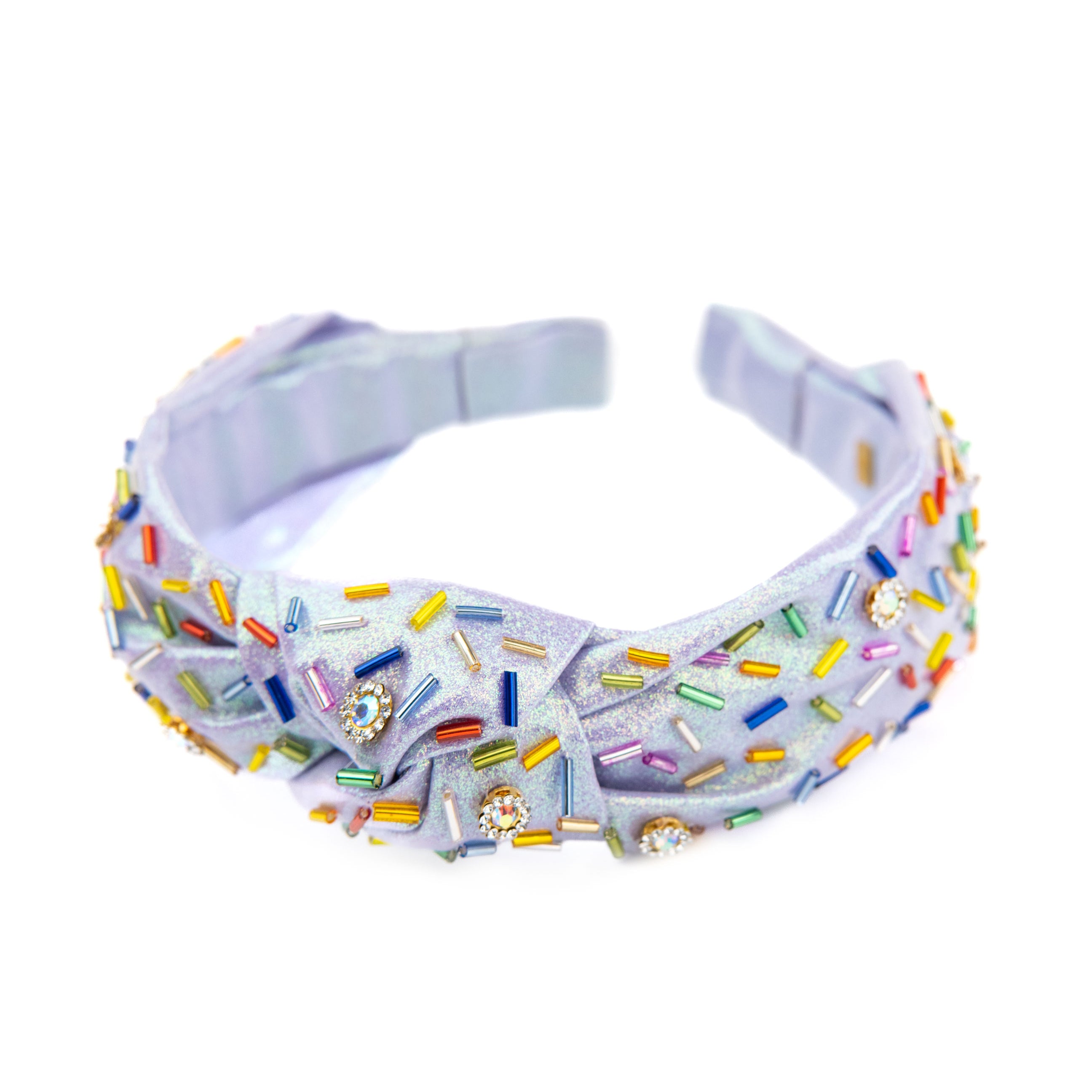 Bari Lynn Knot Headband Shimmer Jeweled Sprinkles Accessories Bari Lynn Lilac One Size Fits Most (Y/7-Y/14)