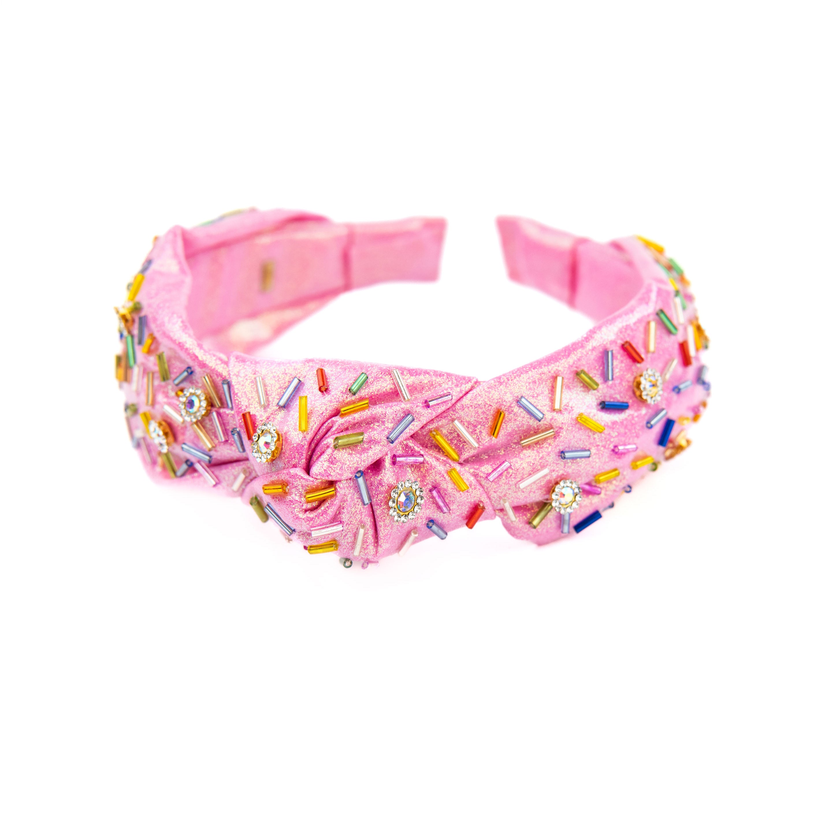 Bari Lynn Knot Headband Shimmer Jeweled Sprinkles Accessories Bari Lynn Pink One Size Fits Most (Y/7-Y/14)