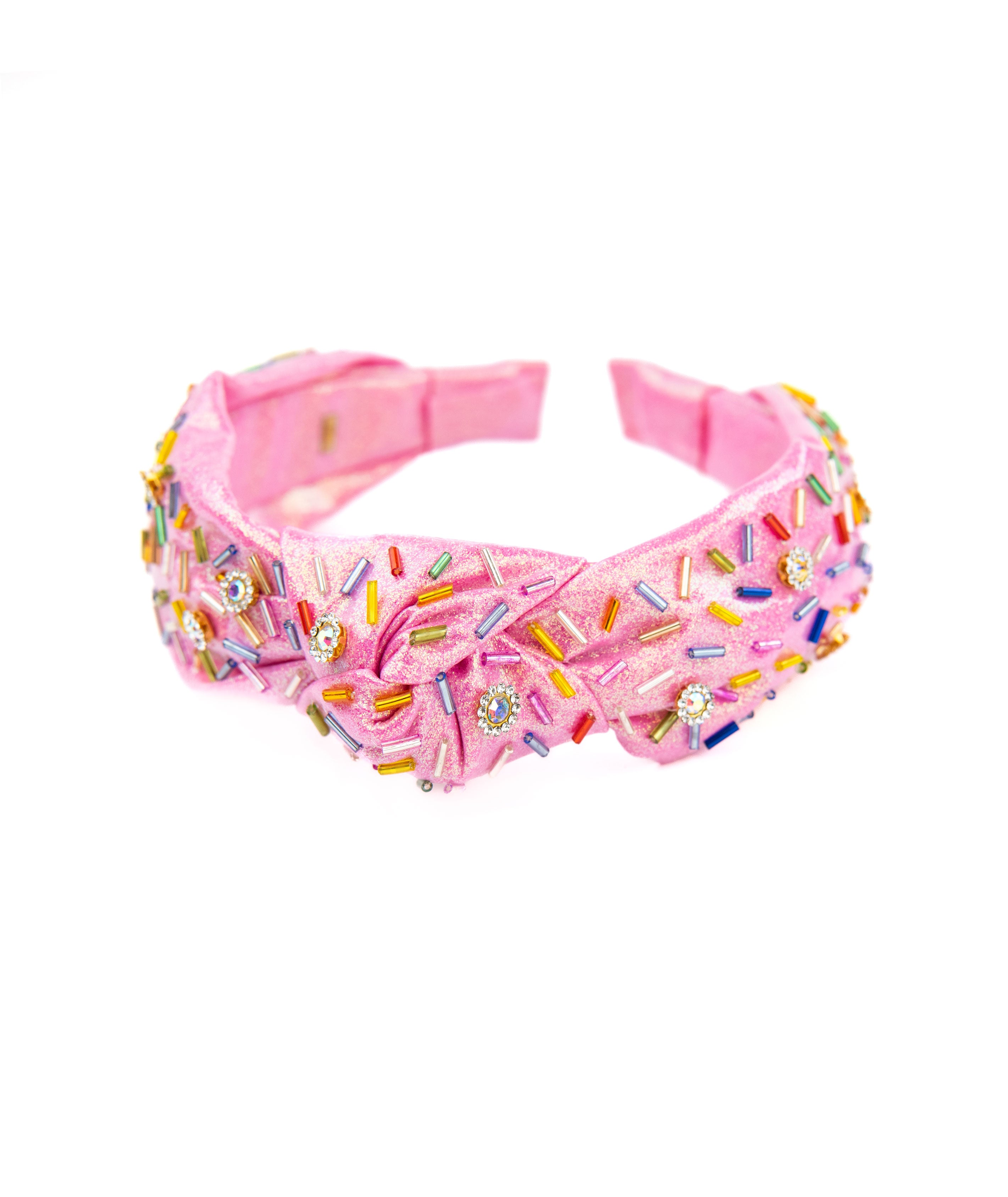 Bari Lynn Knot Headband Shimmer Jeweled Sprinkles Accessories Bari Lynn Pink One Size Fits Most (Y/7-Y/14)