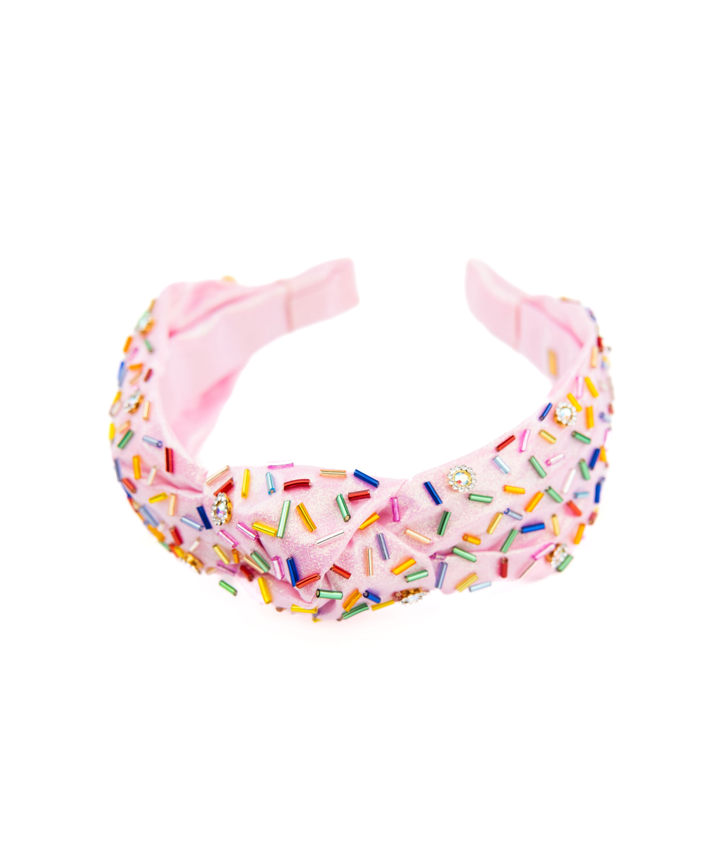 Bari Lynn Knot Headband Shimmer Jeweled Sprinkles Accessories Bari Lynn Light Pink One Size Fits Most (Y/7-Y/14)