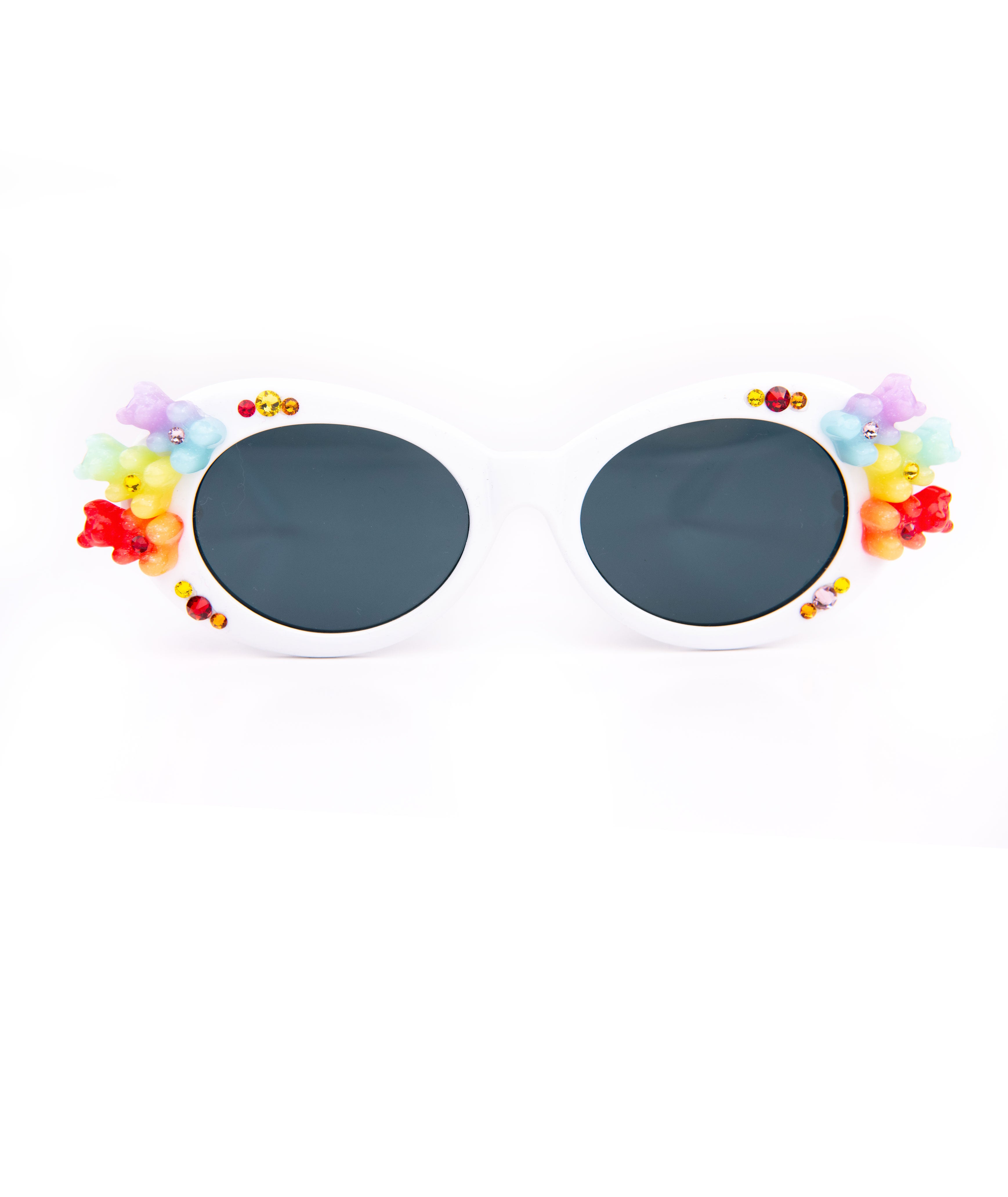Bari Lynn Gummy Sunnies With Stones Accessories Bari Lynn White One Size Fits Most (Y/7-Y/14)