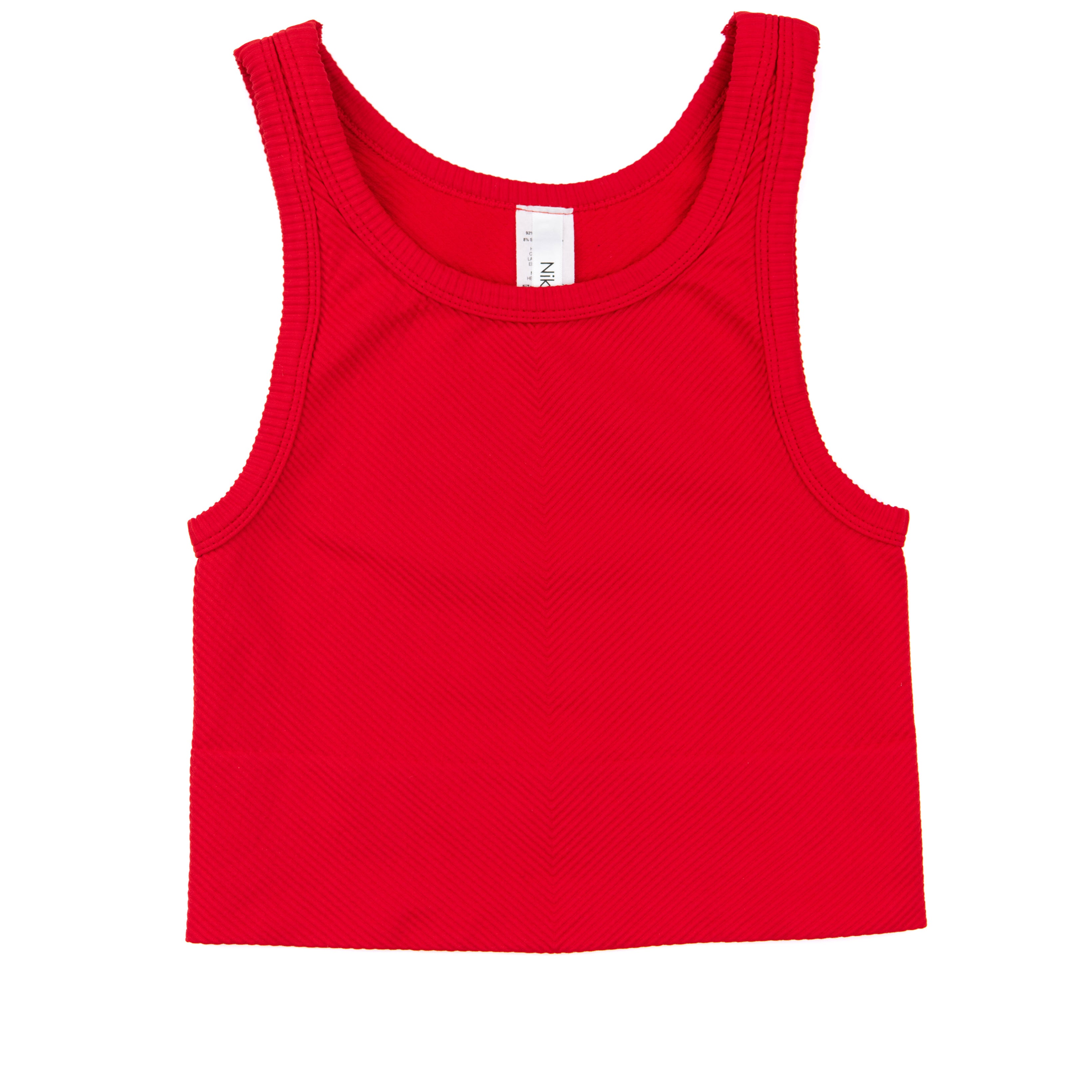 Sawyer Chevron Highneck Crop Top Women Womens Casual Tops Niki Biki Juniors/Women One Size Red