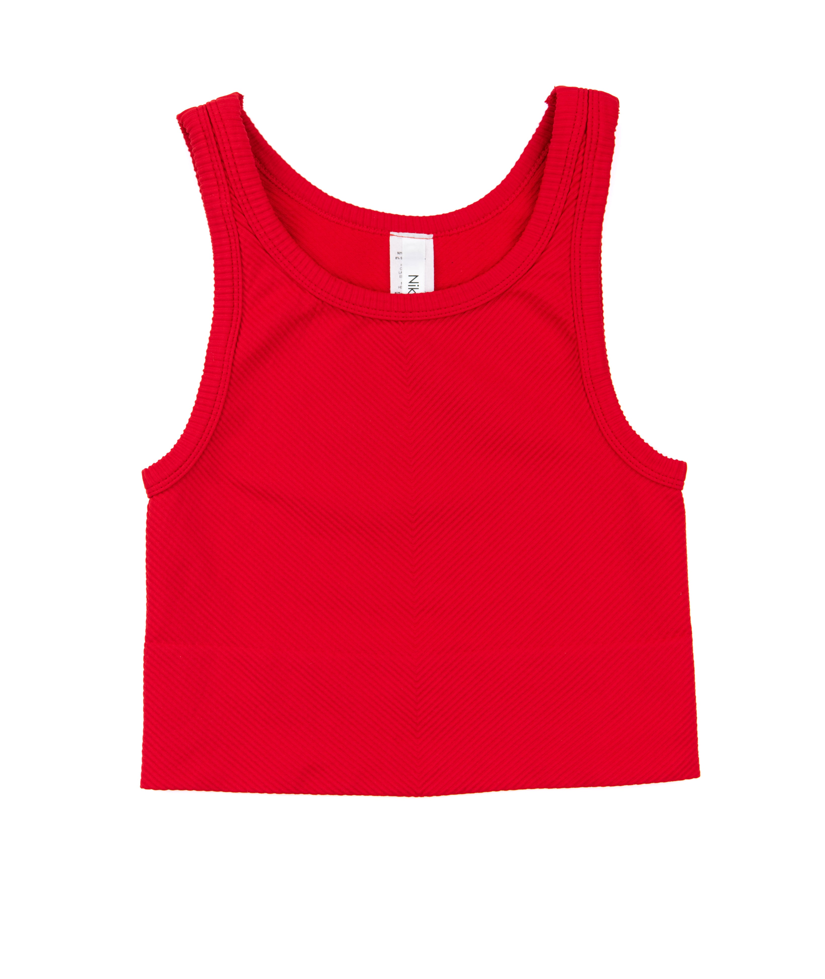 Sawyer Chevron Highneck Crop Top Women Womens Casual Tops Niki Biki Juniors/Women One Size Red