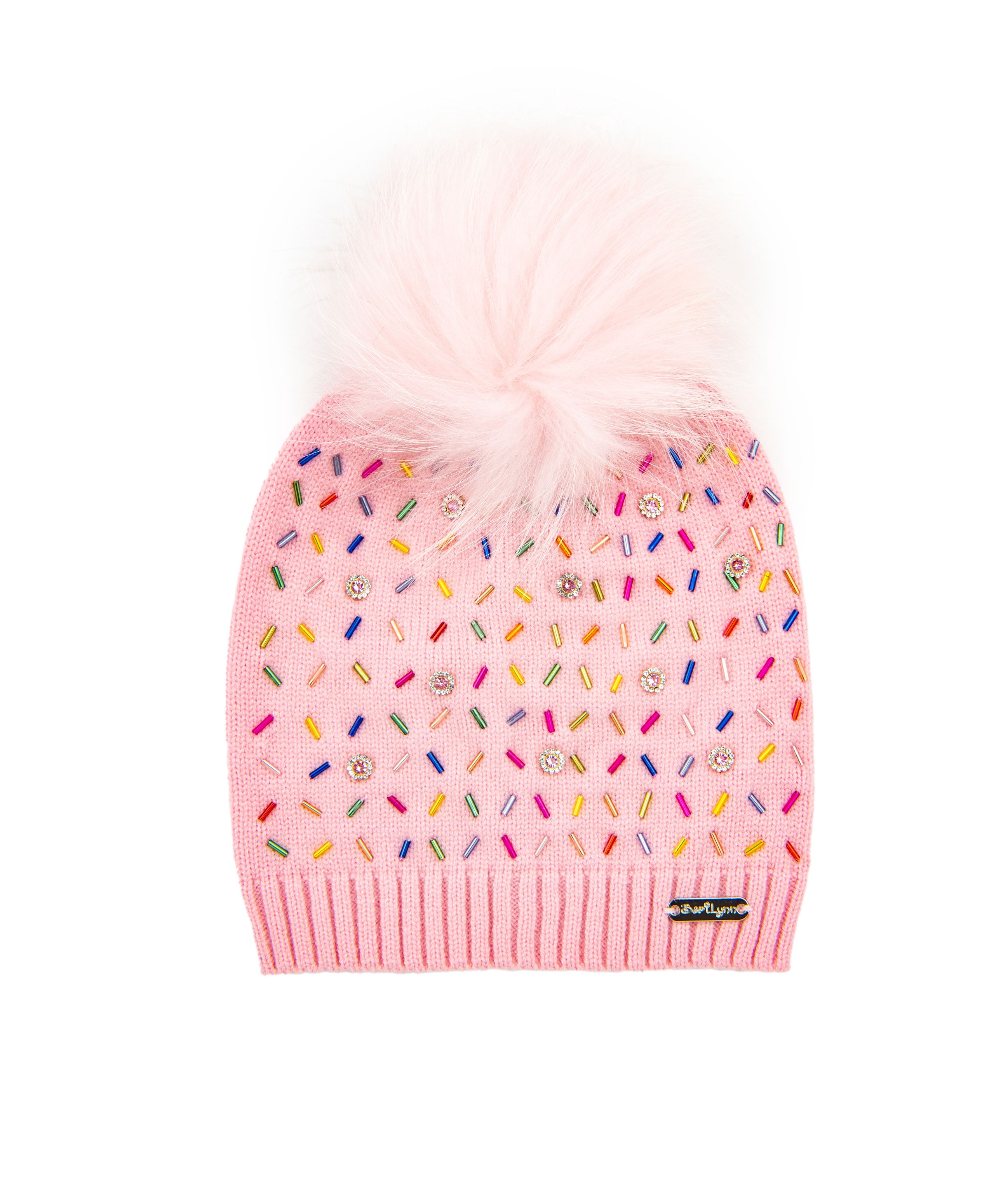 Bari Lynn Sprinkle Winter Hat Distressed/seasonal accessories Bari Lynn Light Pink One Size Fits Most (Y/7-Y/14)