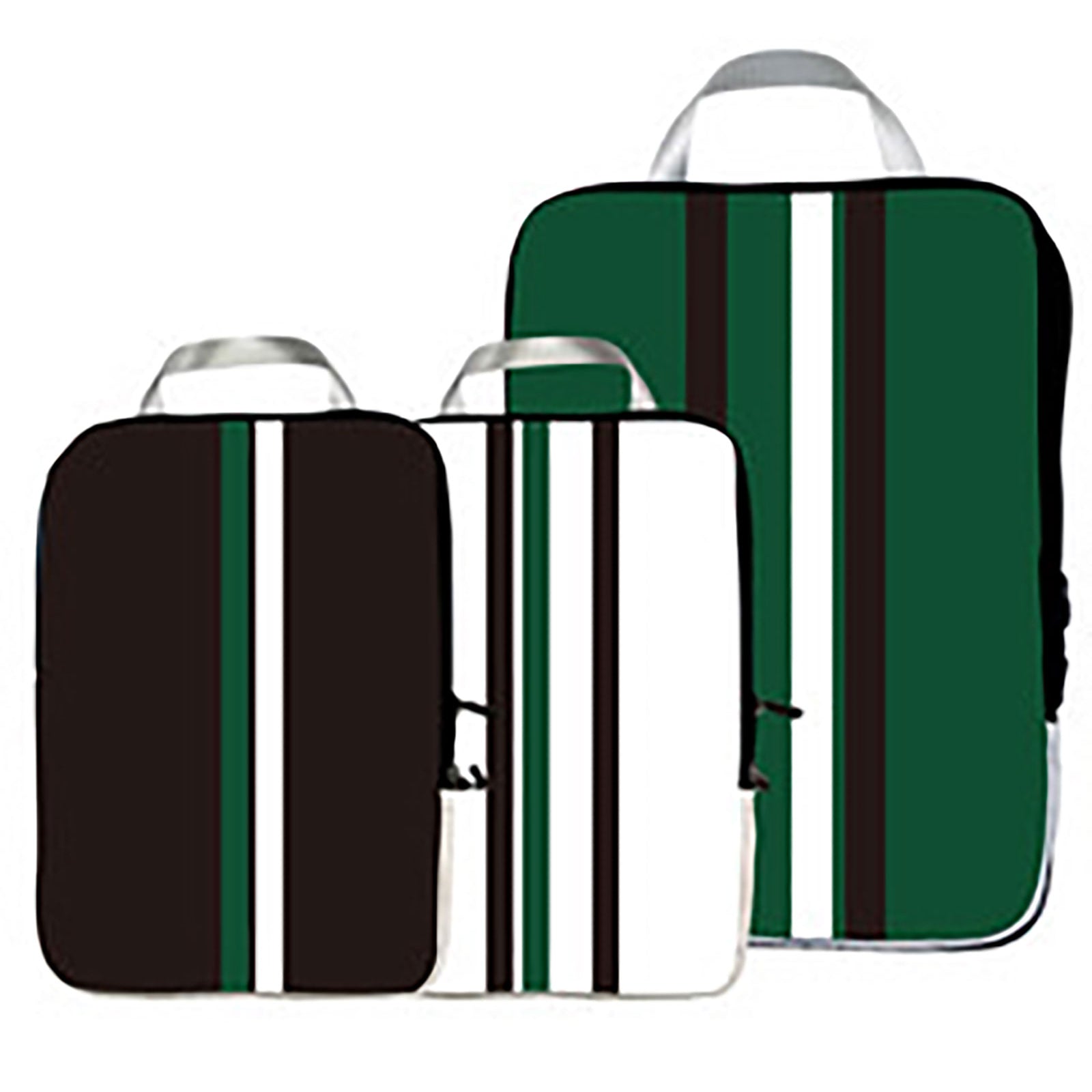Set of 3 Packing Cubes - Green, White and Black Stripe Accessories Keep It Striped