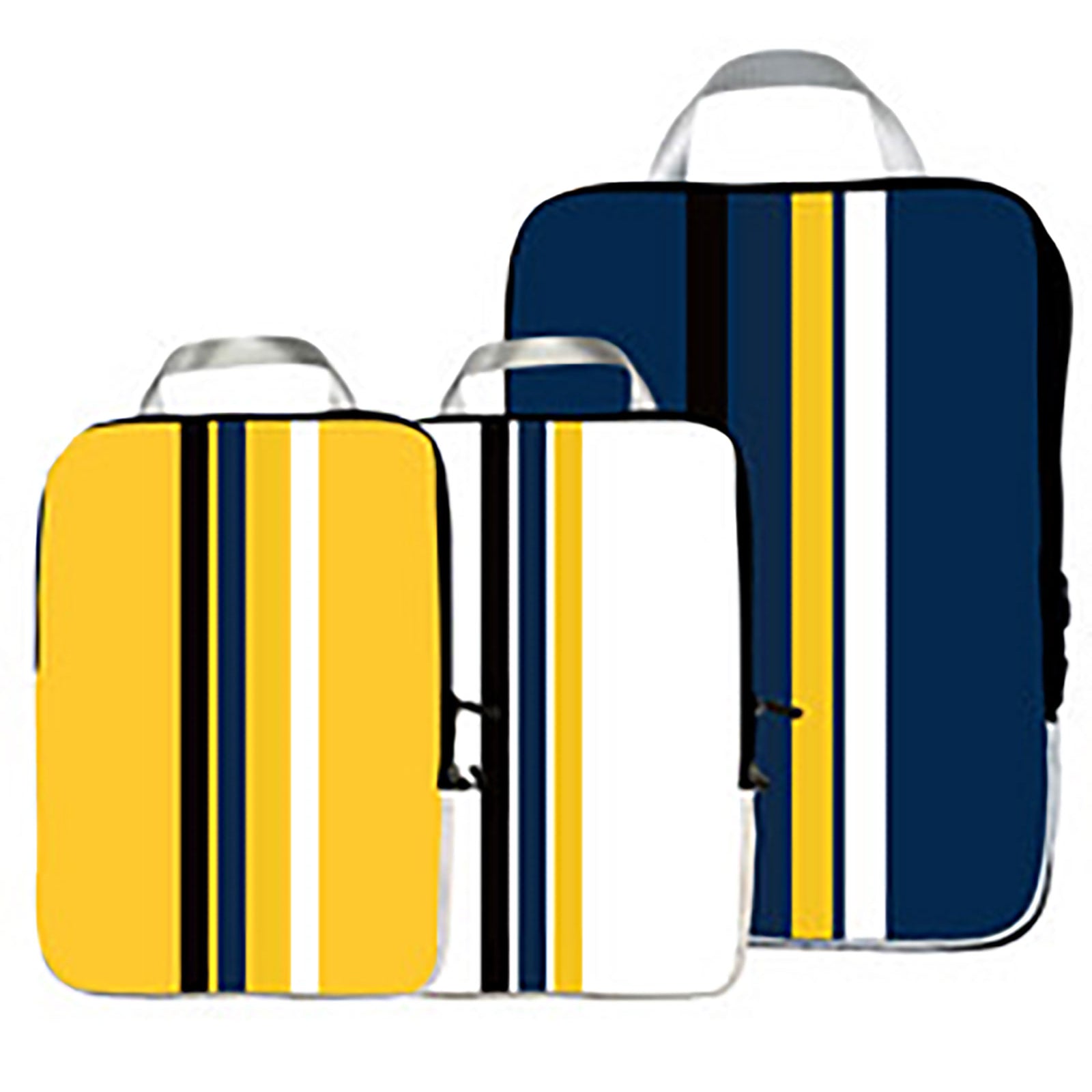 Set of 3 Packing Cubes - Blue, Yellow and White Stripe Accessories Keep It Striped