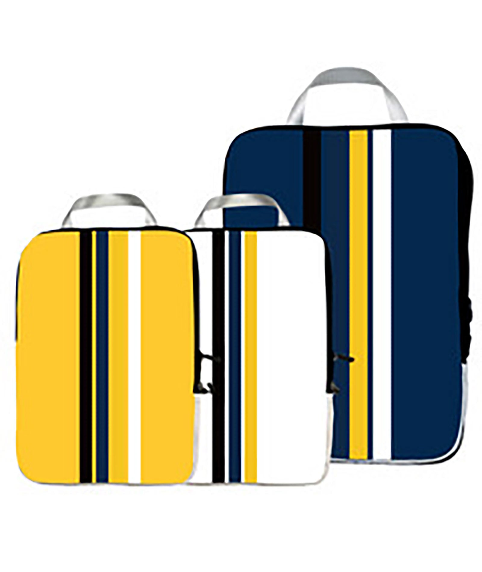 Set of 3 Packing Cubes - Blue, Yellow and White Stripe Accessories Keep It Striped