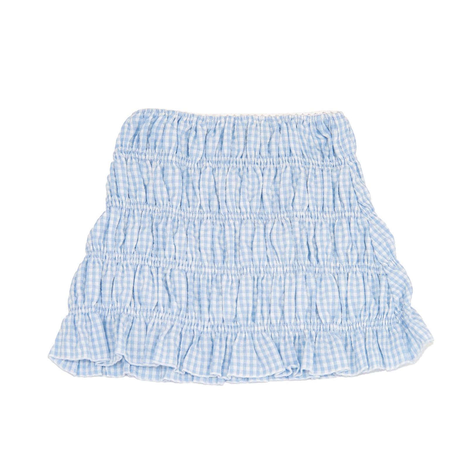 FBZ Girls Saylor Blue Gingham Scrunch Skirt