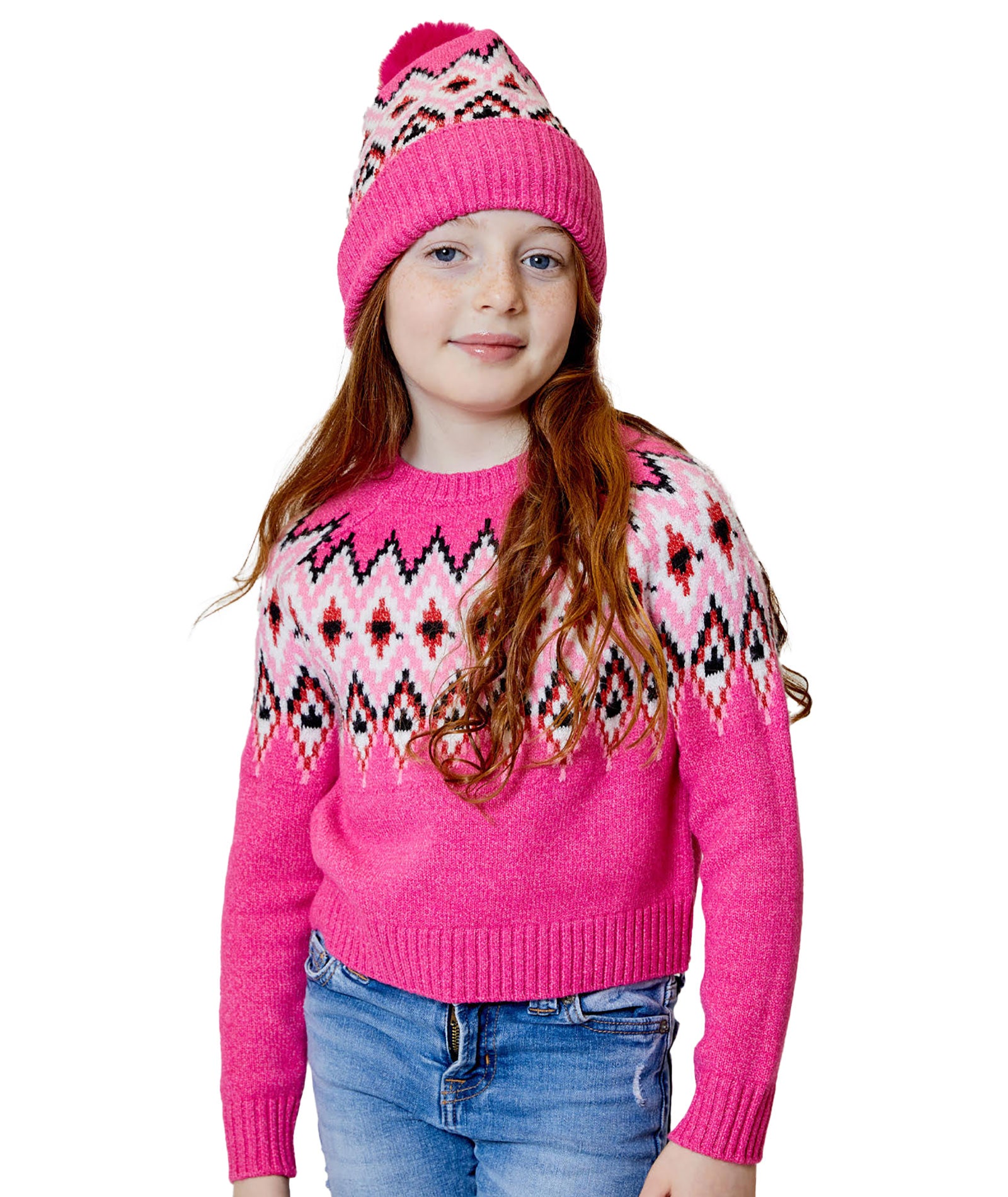 Design History Girls Beanie Pink Dream Combo Distressed/seasonal accessories Design History Girls Pink One Size Fits Most (Y/4-Y/6X)