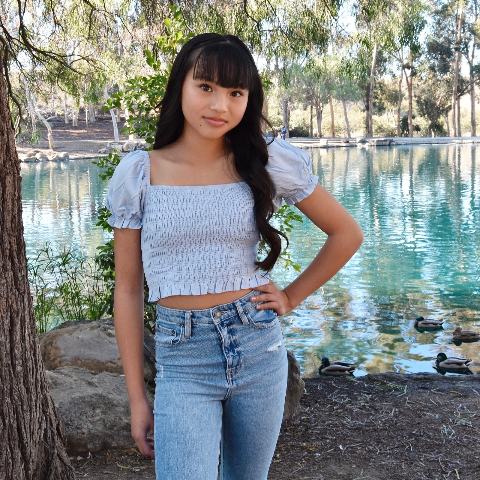 Katie J NYC Girls Marlee Top Girls Casual Tops Katie J NYC Blue Y/S (7/8)