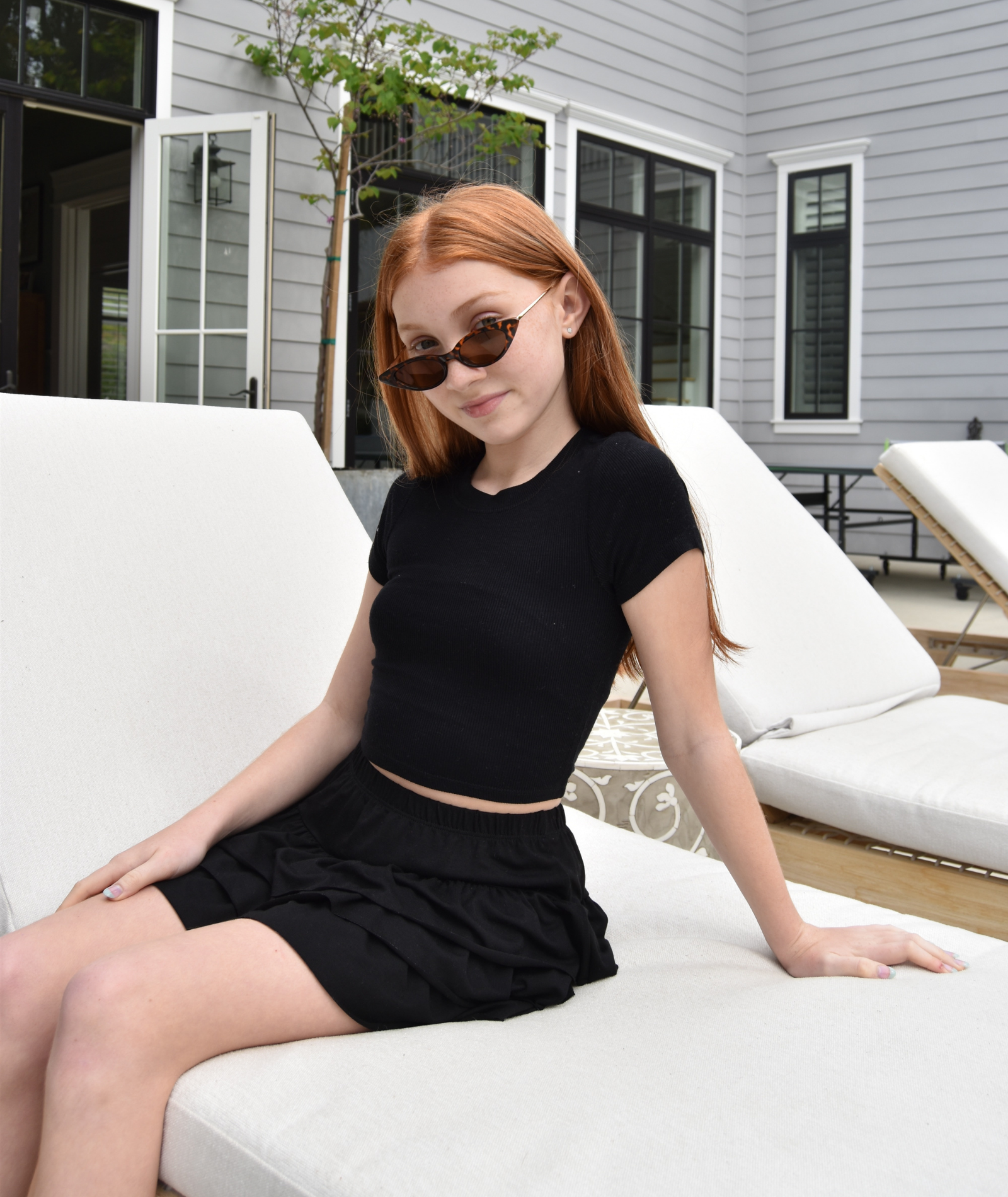 Katie J NYC Girls Livi Tee Girls Casual Tops Katie J NYC Black Y/S (7/8)