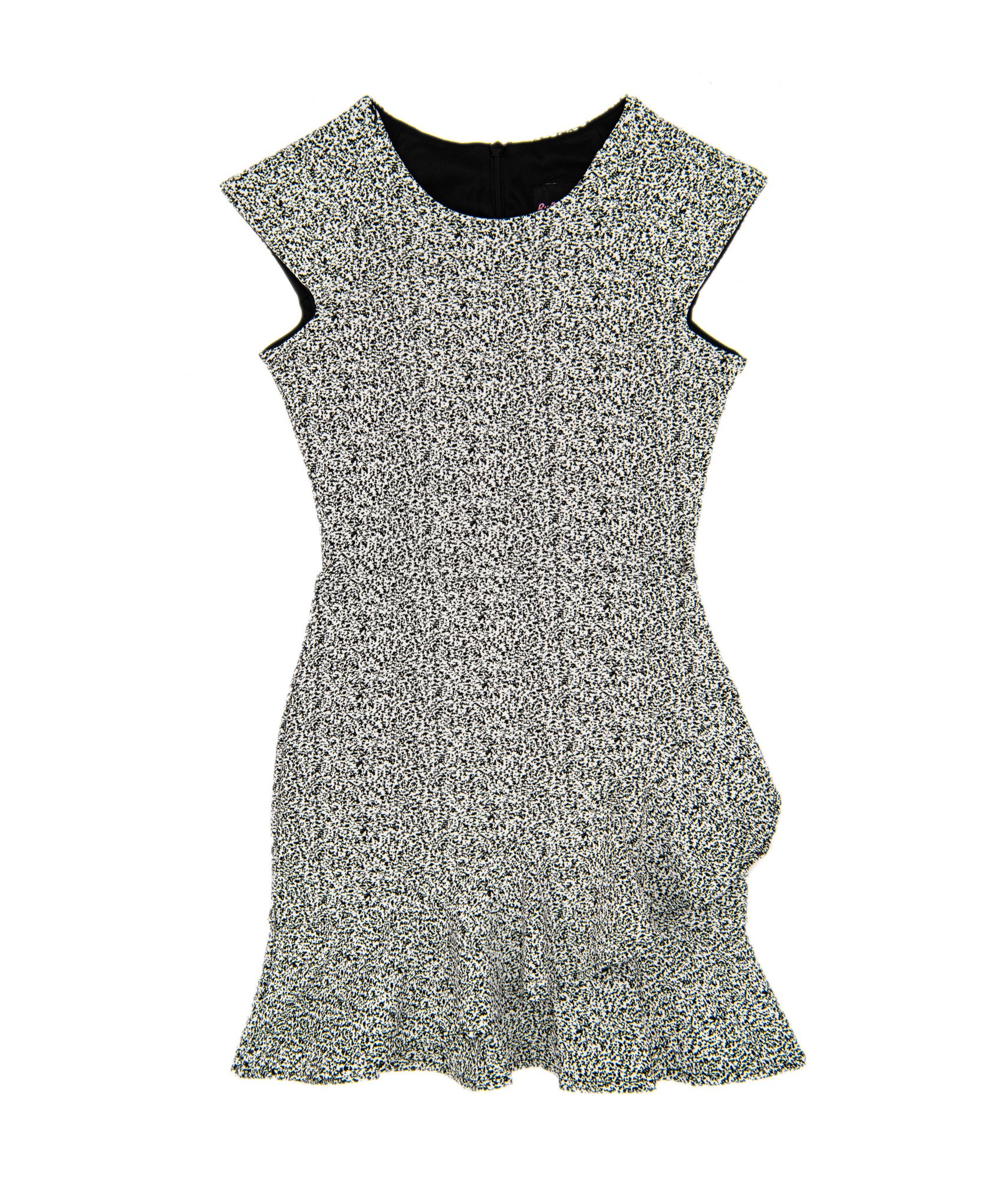 By Debra Girls Kate Black/White Double Ruffle Cap Sleeve Dress Girls Special Dresses By Debra Black Y/XS (6X)