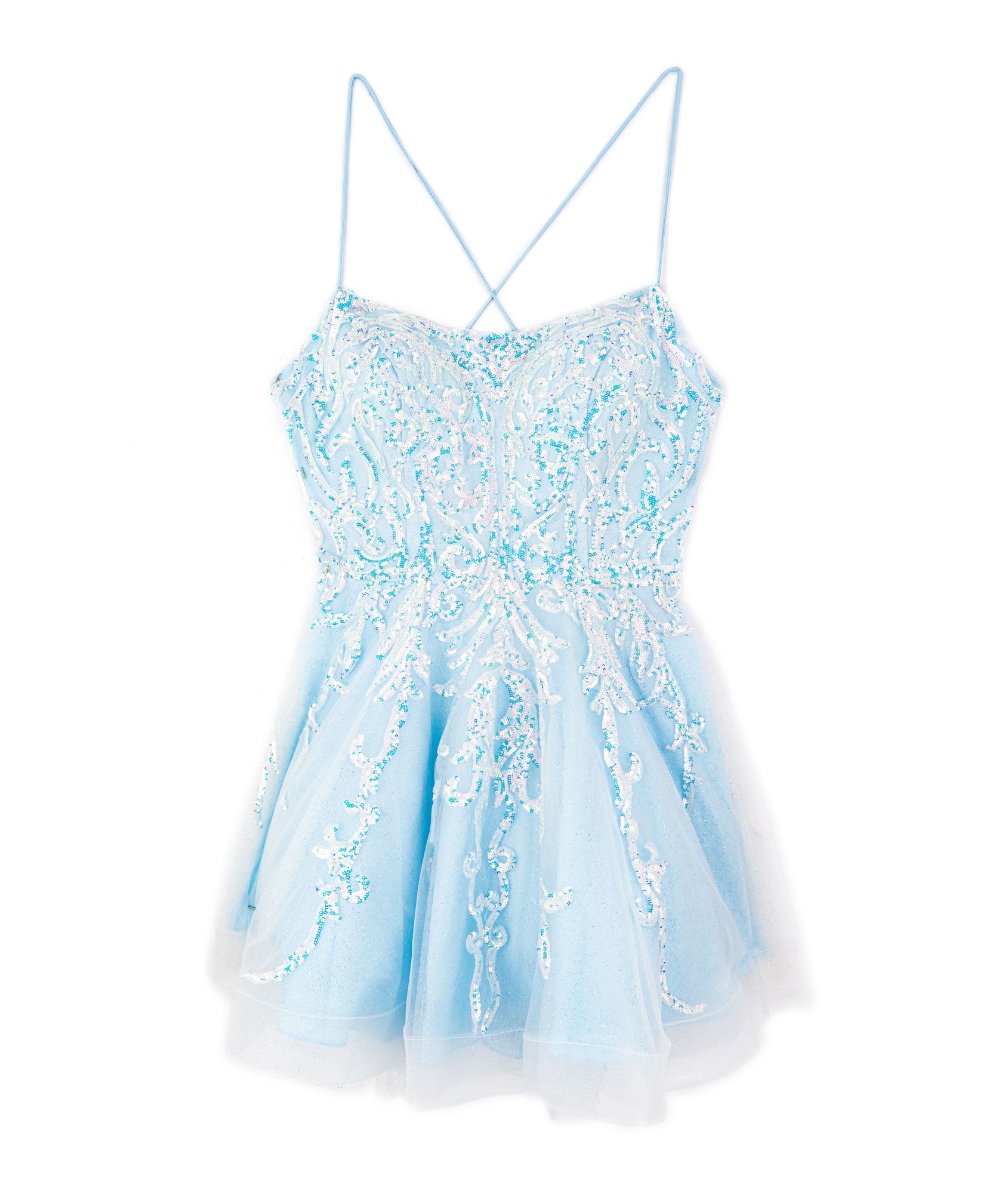 Alyce Women Opal Blue Sparkly Sequin Party Dress Girls Special Dresses Alyce Blue Juniors/Women 000