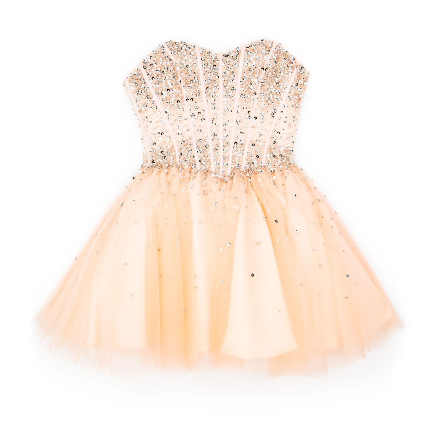 Jovani Girls Celine Blush and Silver Beaded Corset Dress Girls Special Dresses Jovani Pink Y/XS (6X)