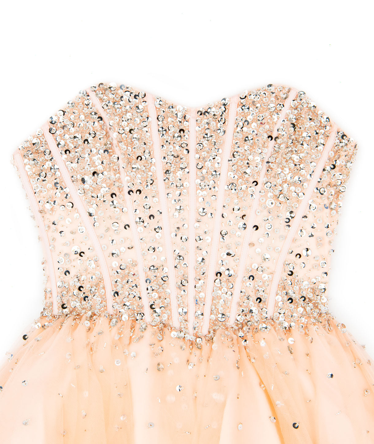 Jovani Girls Celine Blush and Silver Beaded Corset Dress Girls Special Dresses Jovani