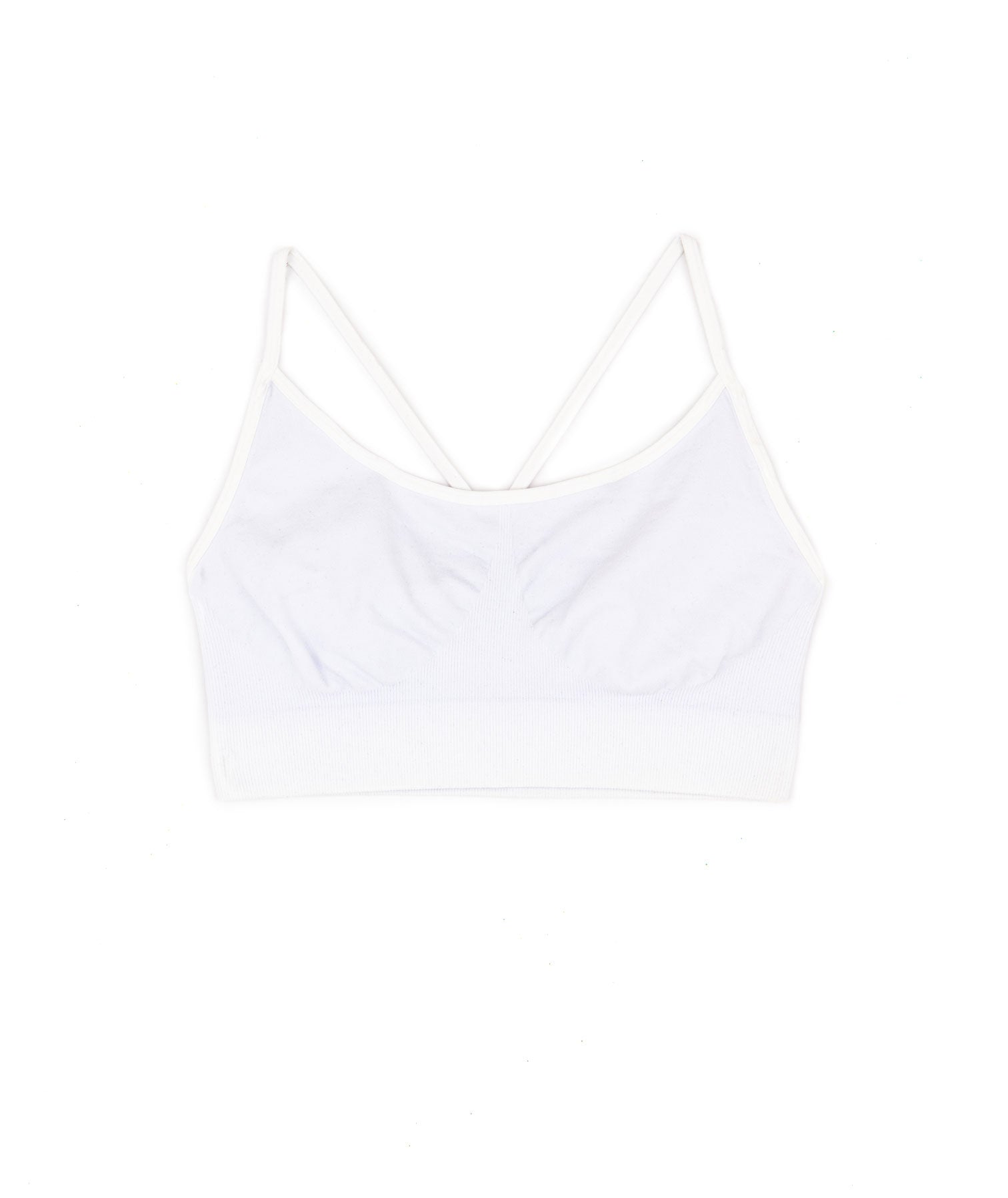 Malibu Sugar Girls Bra Cami with Shirring Accessories Malibu Sugar One Size Fits Most (Y/7-Y/14) White