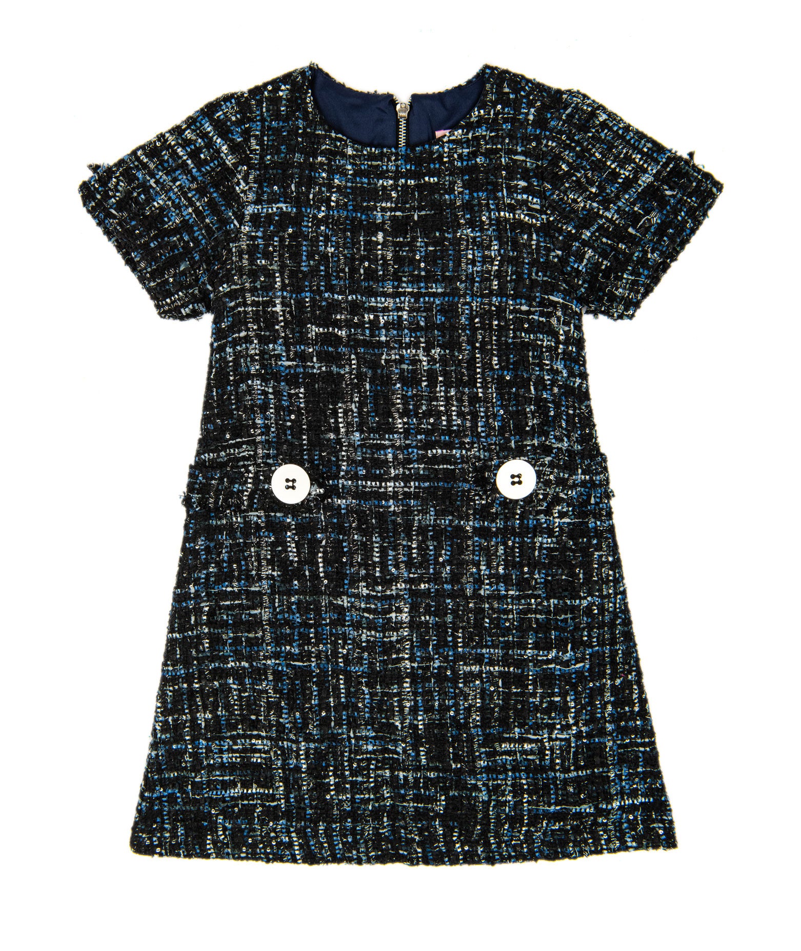Zoe Ltd. Girls Audrey Navy Tweed Dress Girls Special Dresses Zoe Ltd.