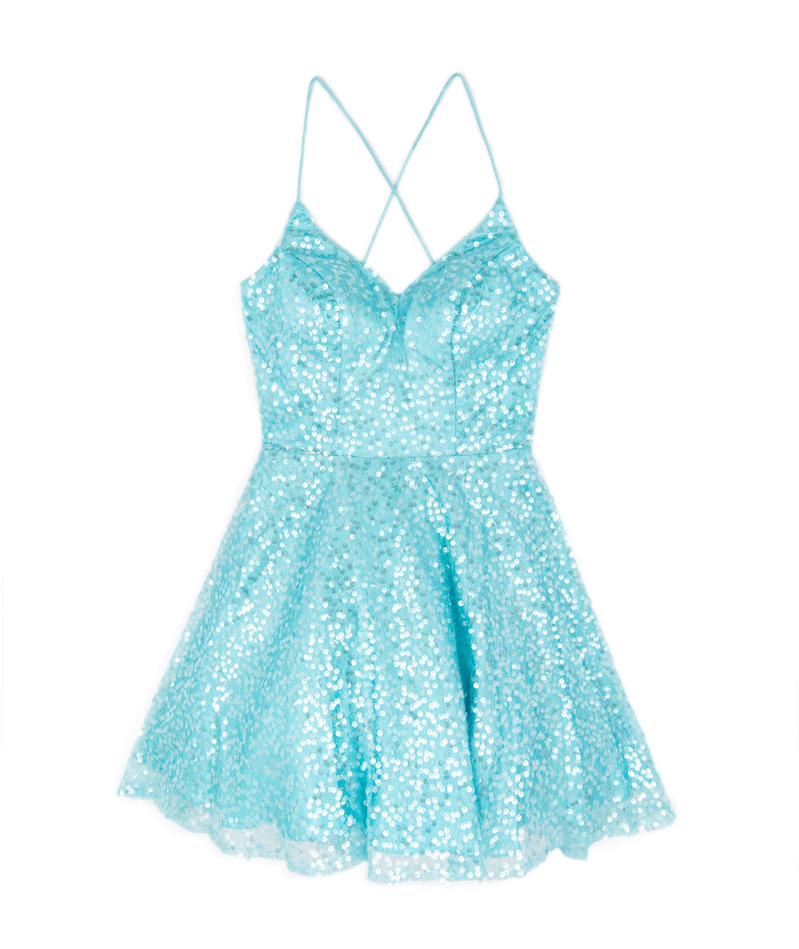 Alyce Women Baby Blue Sequin Lace Up Dress Girls Special Dresses Alyce Blue Juniors/Women 000