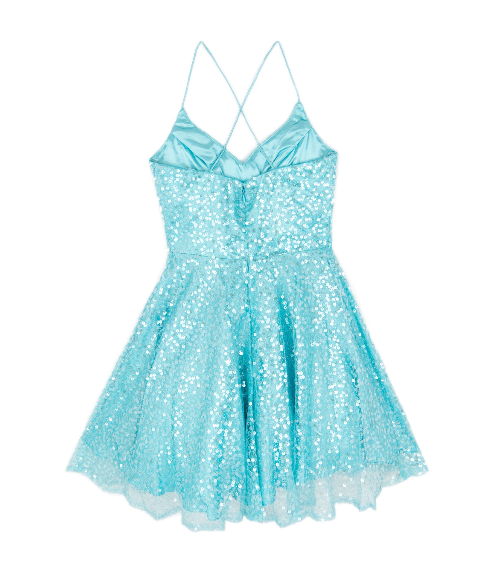 Alyce Women Baby Blue Sequin Lace Up Dress Girls Special Dresses Alyce