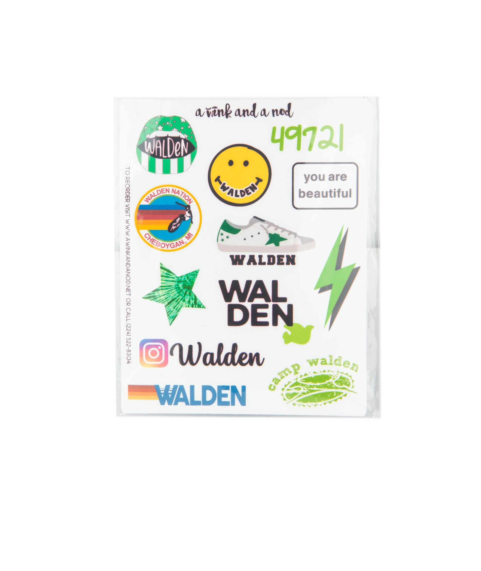 A Wink and a Nod Vinyl Sticker Set of 12 Distressed/seasonal gifts A Wink and a Nod Multi Walden