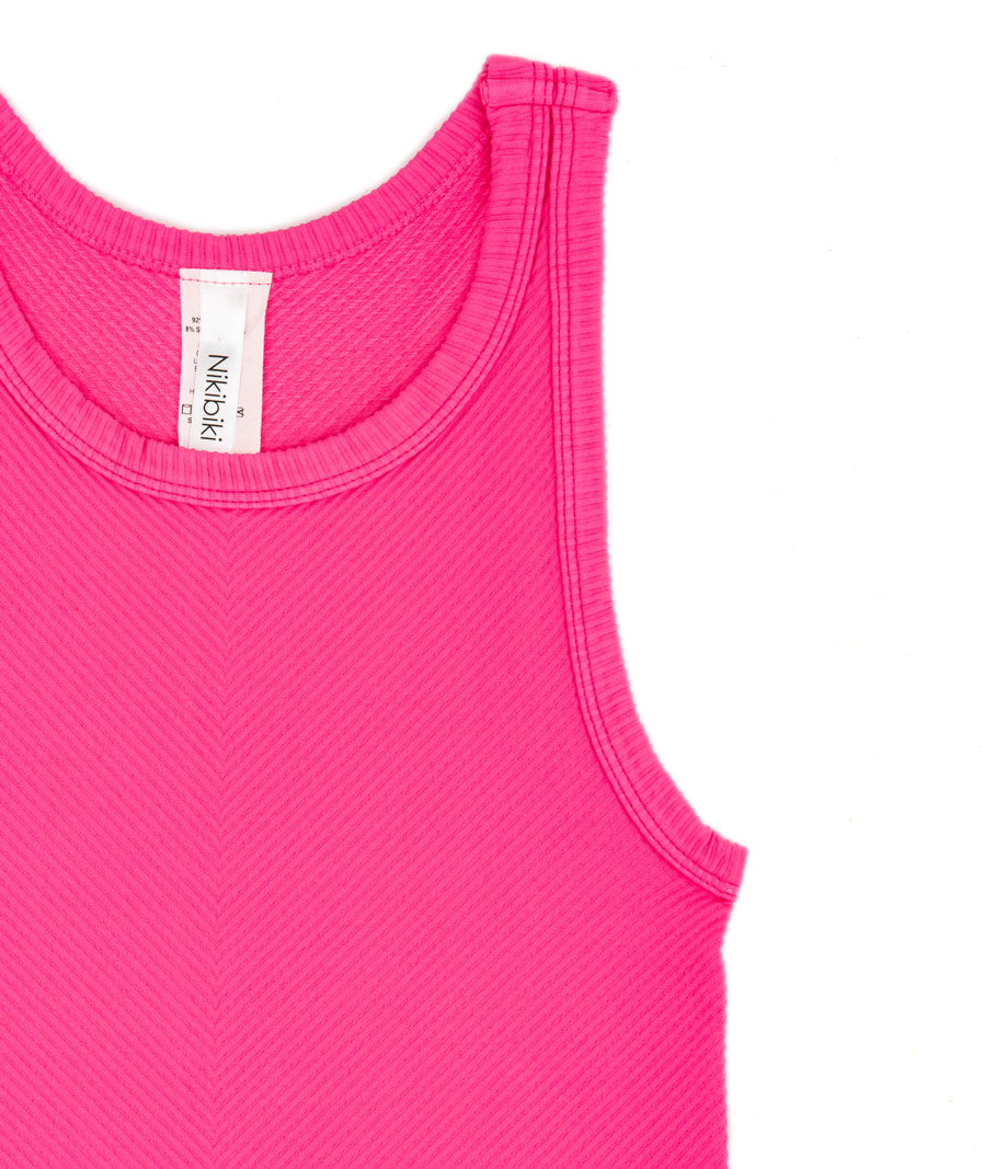 Sawyer Chevron Highneck Crop Top Women Womens Casual Tops Niki Biki