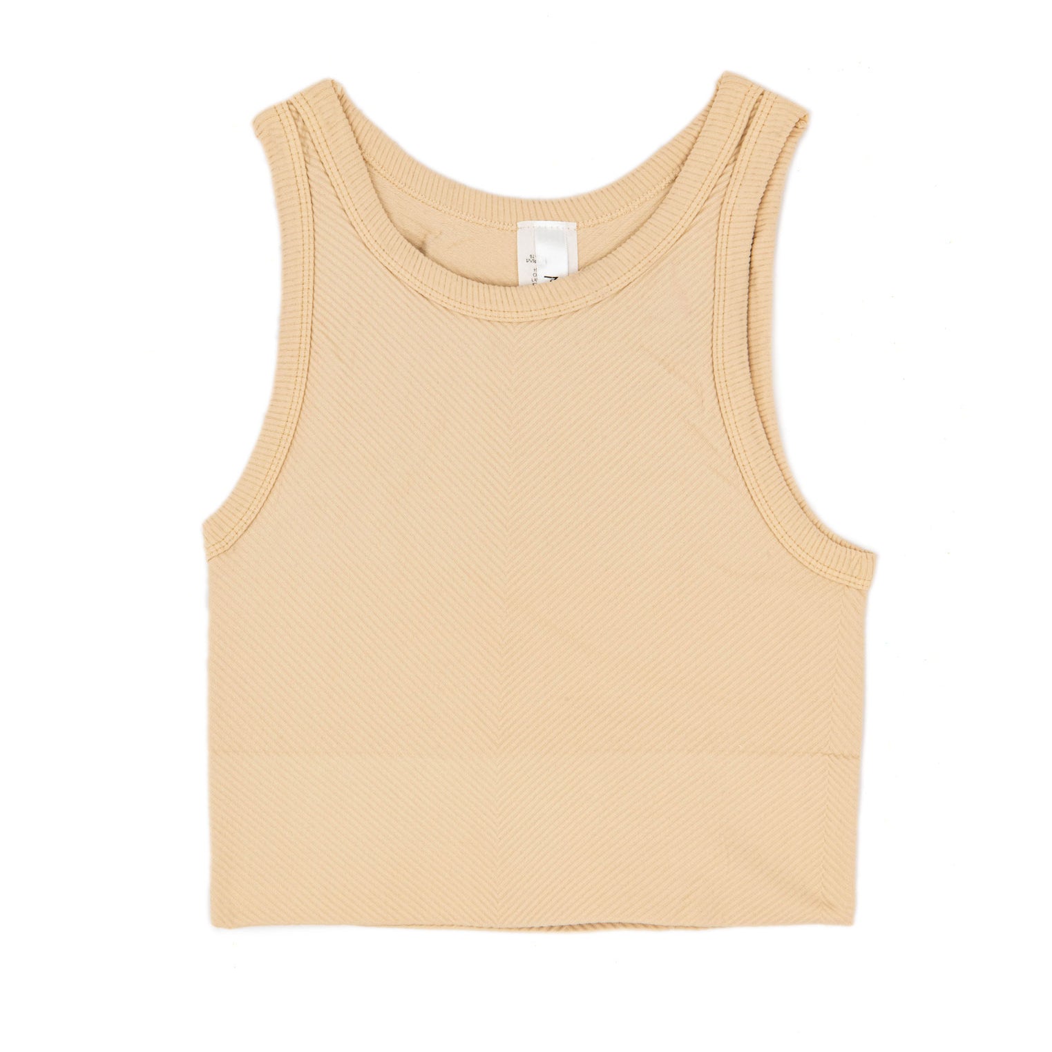 Sawyer Chevron Highneck Crop Top Women Womens Casual Tops Niki Biki Juniors/Women One Size Ivory