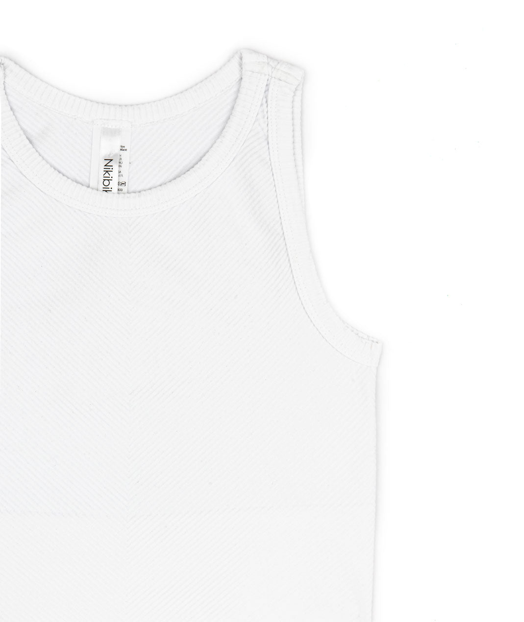 Sawyer Chevron Highneck Crop Top Women Womens Casual Tops Niki Biki