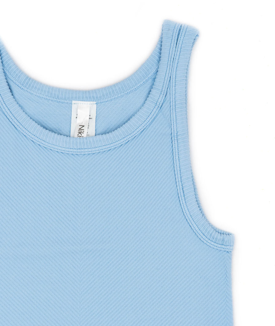 Sawyer Chevron Highneck Crop Top Women Womens Casual Tops Niki Biki