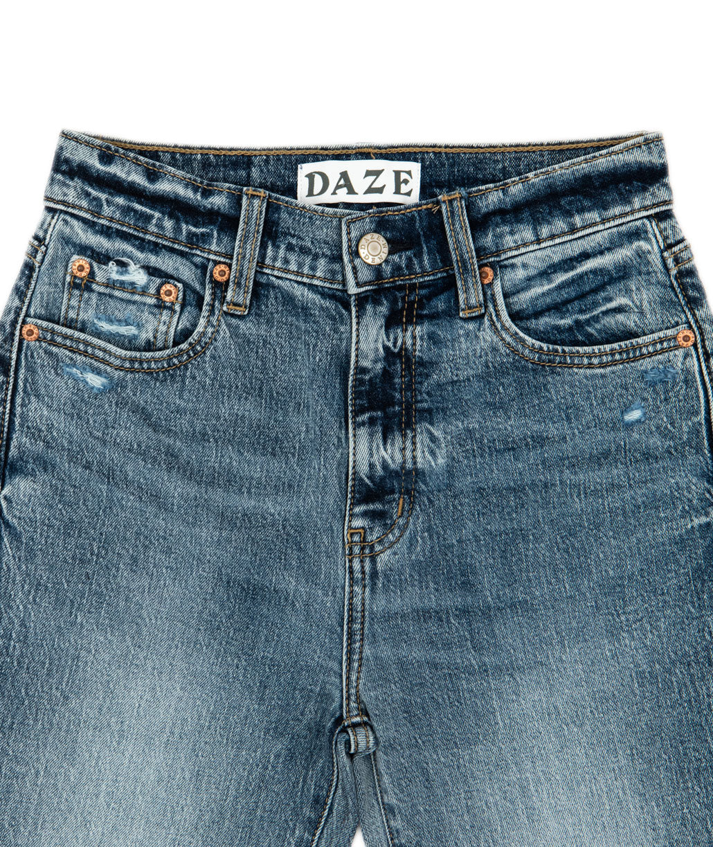 Daze Women Shy Girl High Rise Crop Flare Jeans Deep Dive Womens Denim Daze