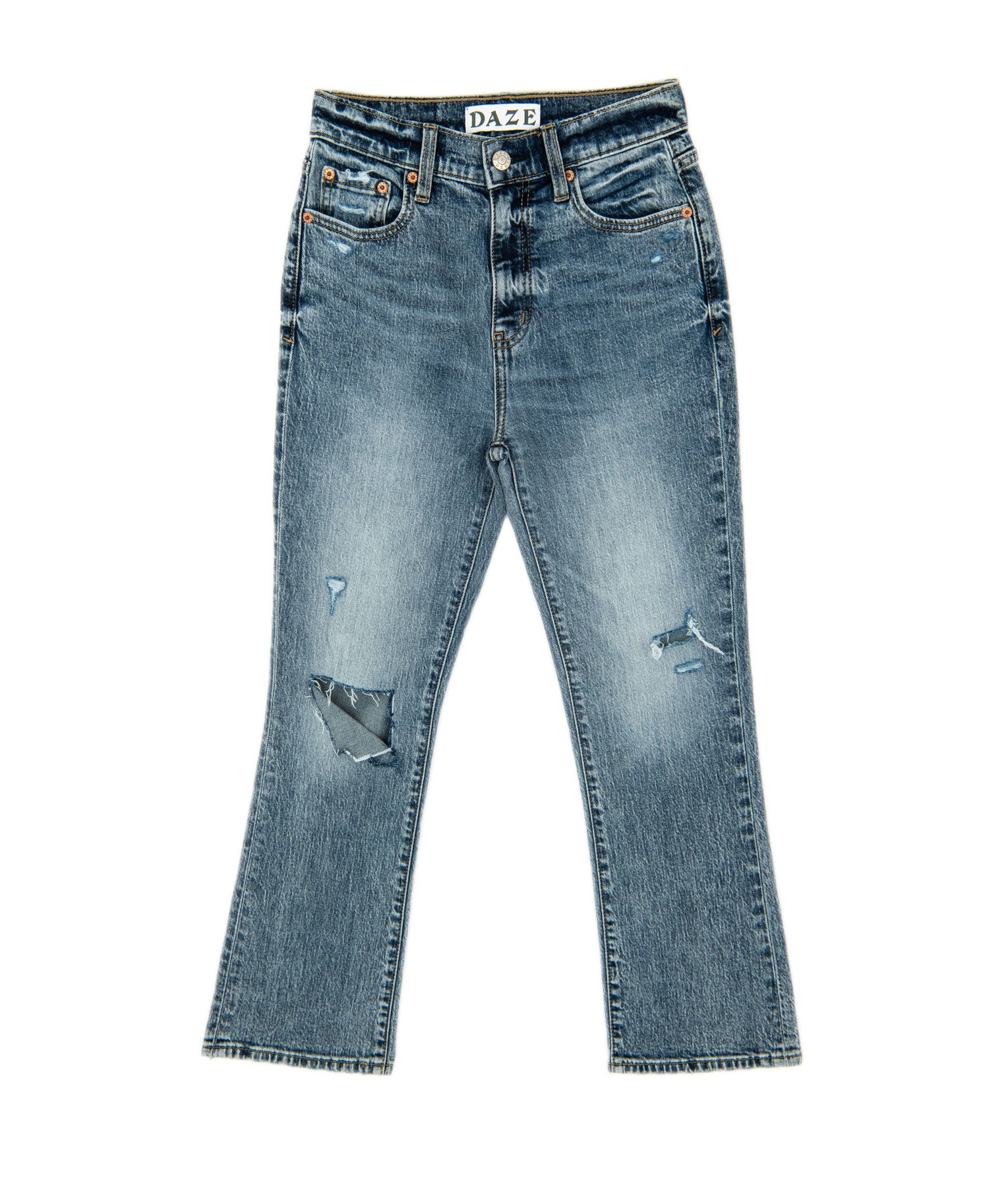 Daze Women Shy Girl High Rise Crop Flare Jeans Deep Dive Womens Denim Daze