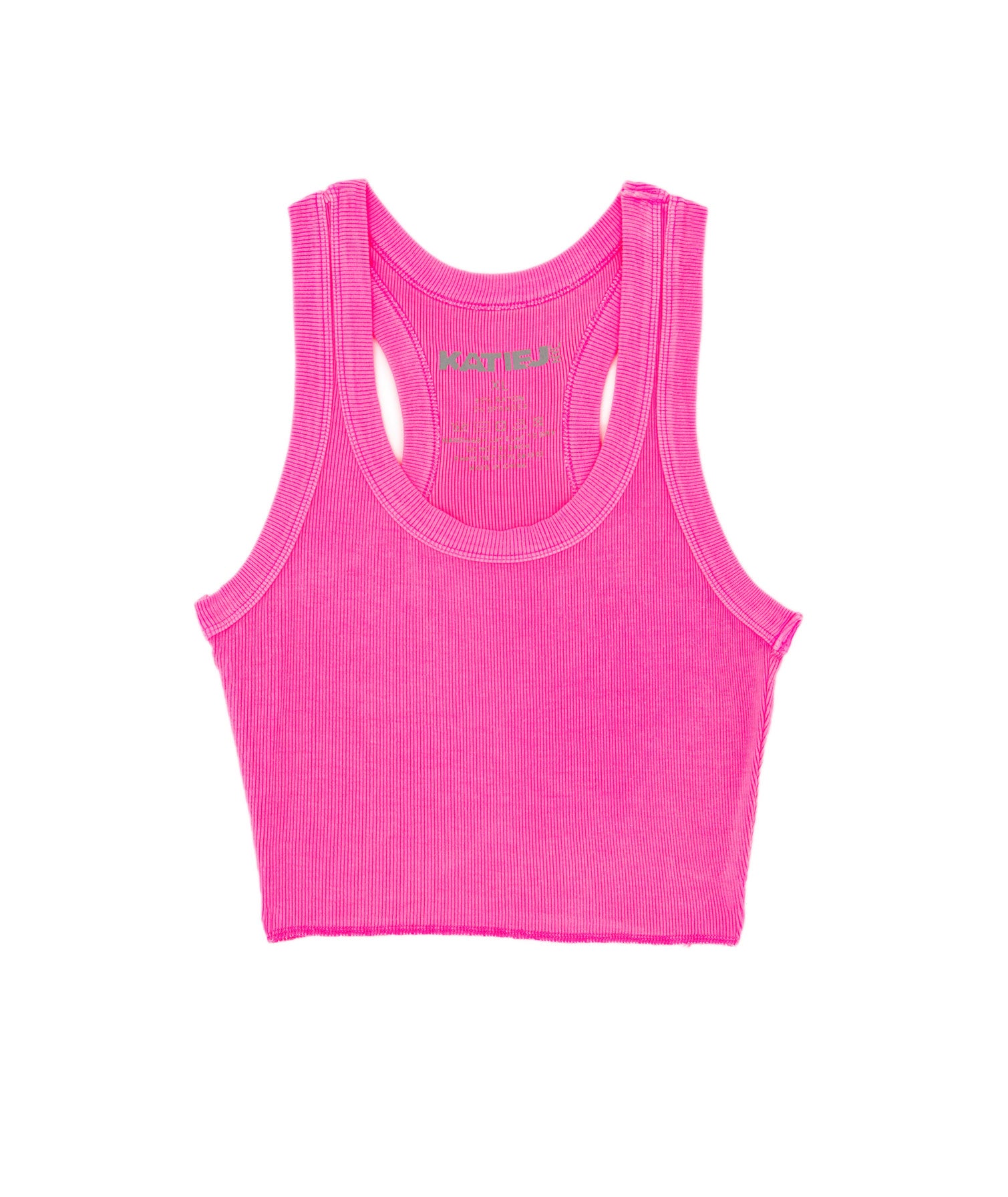 Katie J NYC Juniors Livi Tank Distressed/seasonal womens Katie J NYC Hot Pink Juniors/Women XS