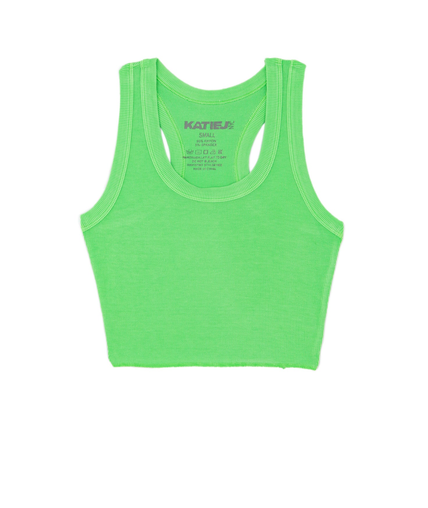 Katie J NYC Juniors Livi Tank Distressed/seasonal womens Katie J NYC Neon Green Juniors/Women XS