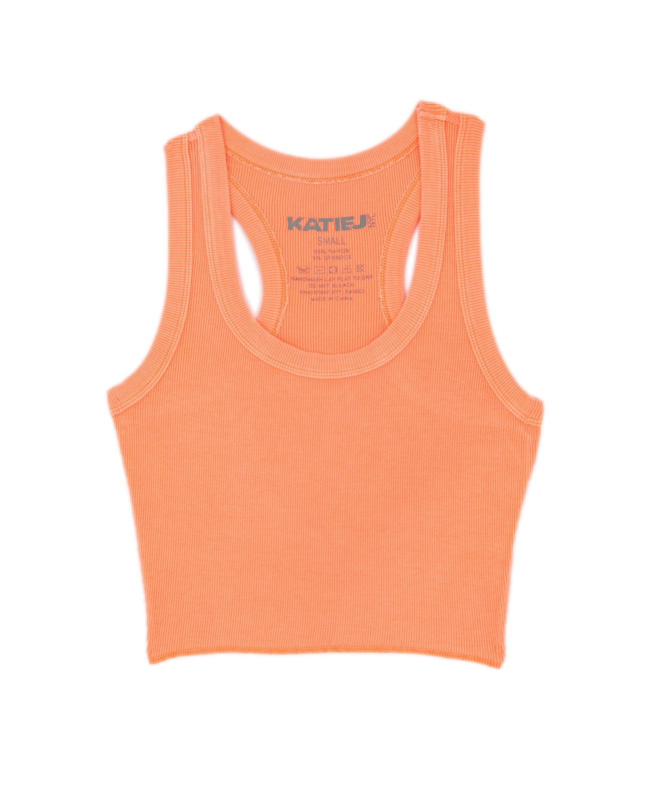 Katie J NYC Juniors Livi Tank Distressed/seasonal womens Katie J NYC Orange Juniors/Women XS