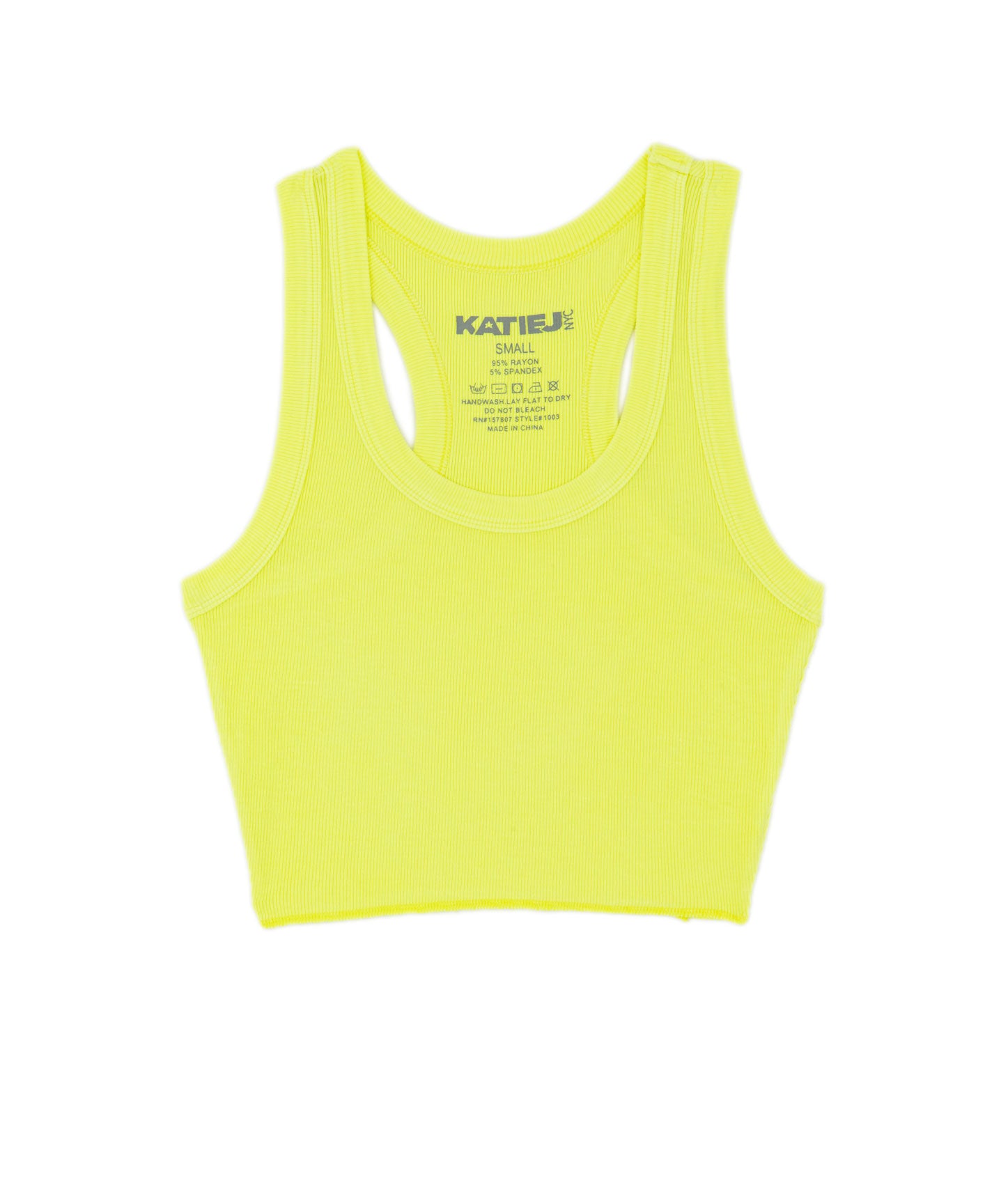 Katie J NYC Juniors Livi Tank Distressed/seasonal womens Katie J NYC Yellow Juniors/Women XS