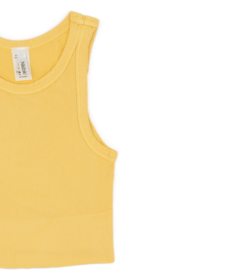 Sawyer Chevron Highneck Crop Top Women Womens Casual Tops Niki Biki