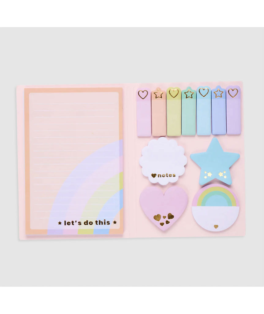 Side Notes Sticky Tab Notes Set Pastel Rainbows Distressed/seasonal gifts ooly   