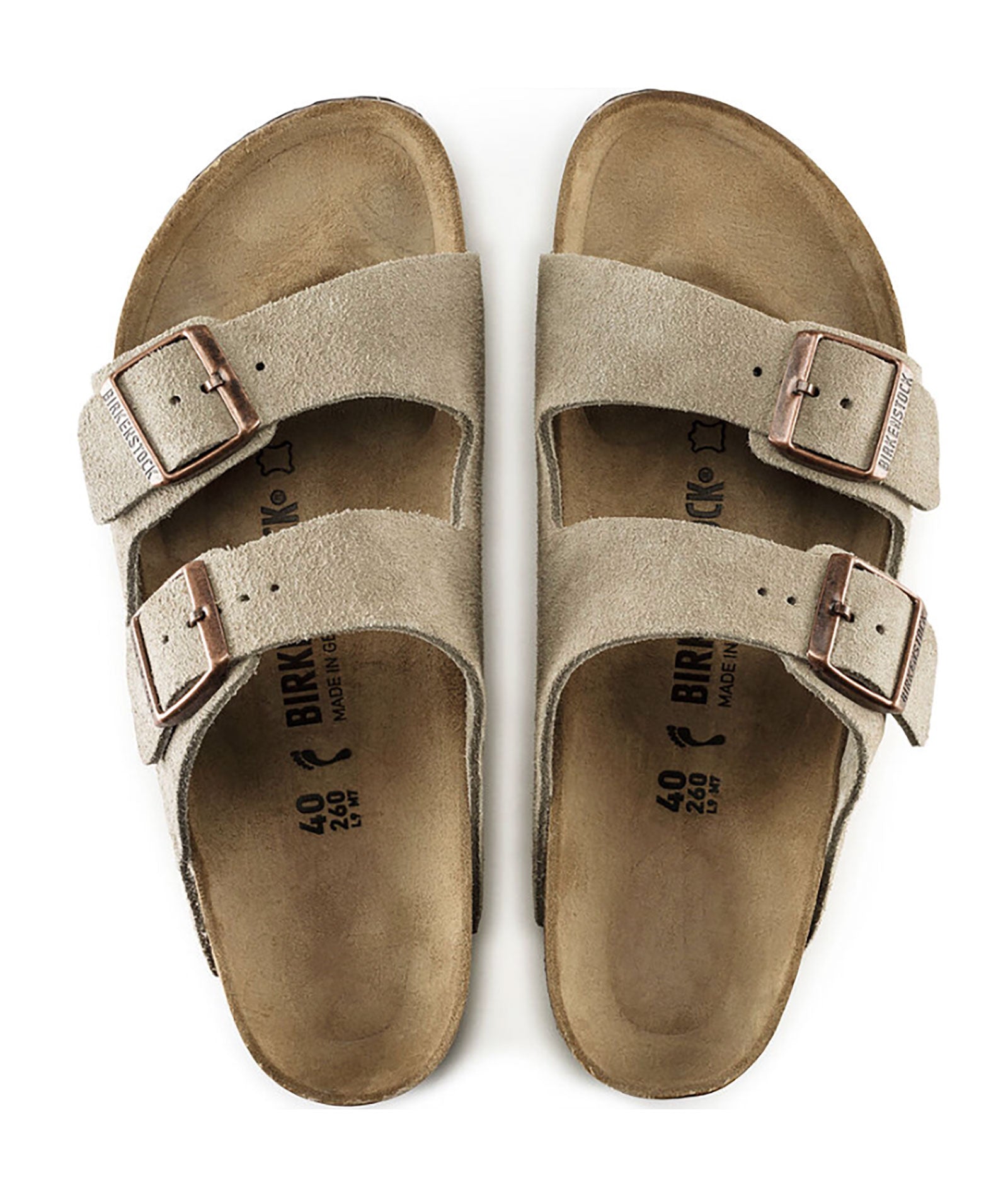 Birkenstock Arizona Suede Taupe - Narrow Fit Accessories Birkenstock