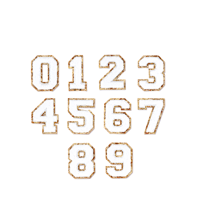 Stoney Clover Glitter Varsity Numbers Blanc Accessories Stoney Clover Lane