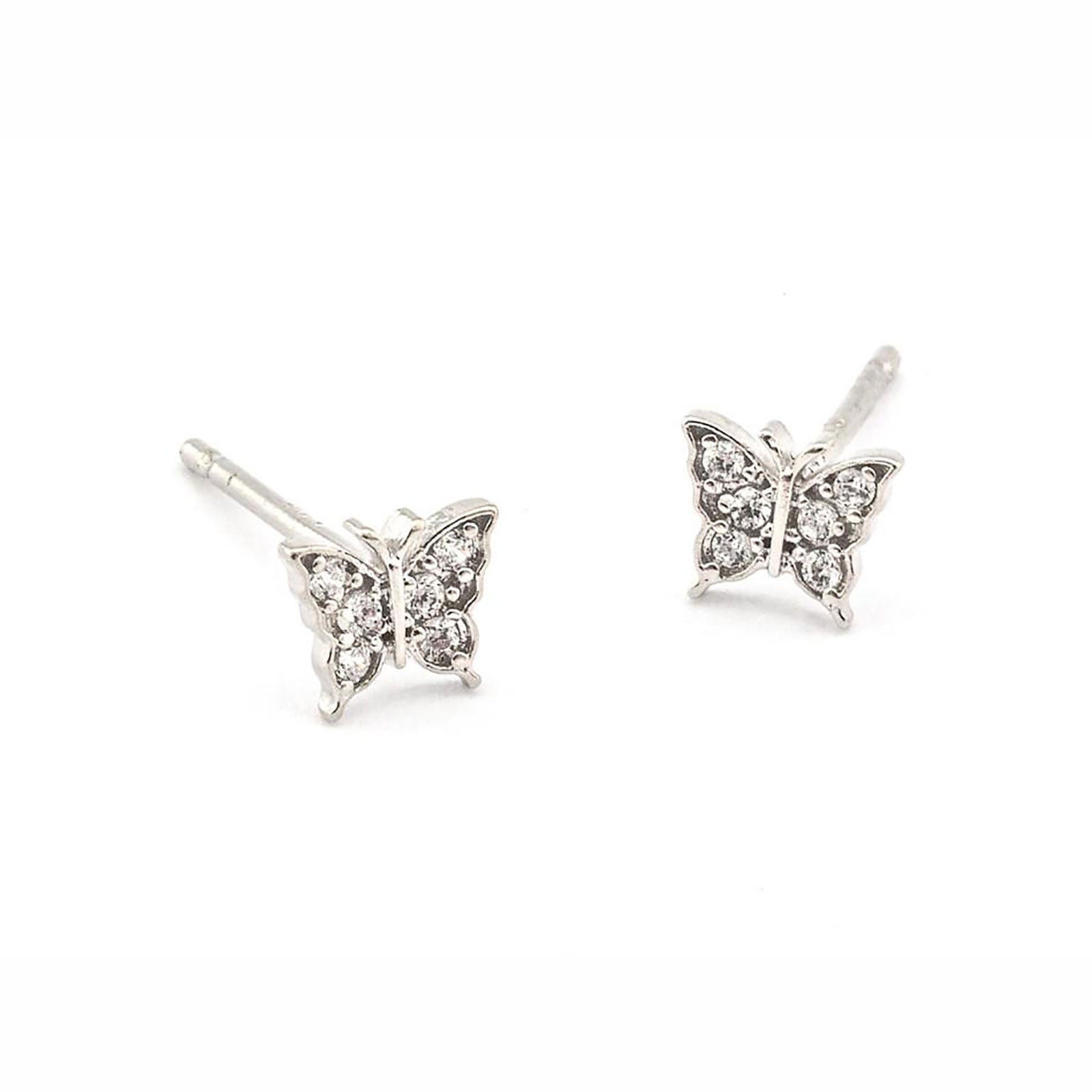 TAI CZ Butterfly Post Earrings Jewelry - Trend TAI Silver