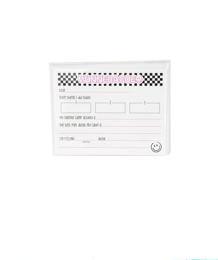 A Wink and a Nod Checker Smiley Fill in Flat Notecards Pack of 8 Camp A Wink and a Nod Multi Winnebagoe 
