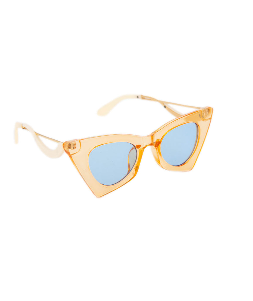 Cat Eye Round Shape Sunglasses Accessories Frankie's Exclusives Yellow  