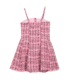 FBZ Girls Reggie Pink/Black Pearl Buttons Tweed Dress Girls Special Dresses FBZ Flowers By Zoe