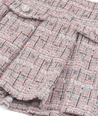 FBZ Girls Lennie Pink Tweed Silver Buttons Skirt Girls Casual Bottoms FBZ Flowers By Zoe