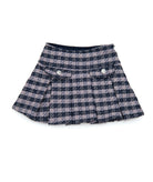 FBZ Girls Freddie Blue Houndstooth Tweed Skort Girls Casual Bottoms FBZ Flowers By Zoe Multi Y/S (7/8)