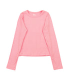 FBZ Girls Whitt Long Sleeve Rib Tee Girls Casual Tops FBZ Flowers By Zoe Pink Y/S (7/8)
